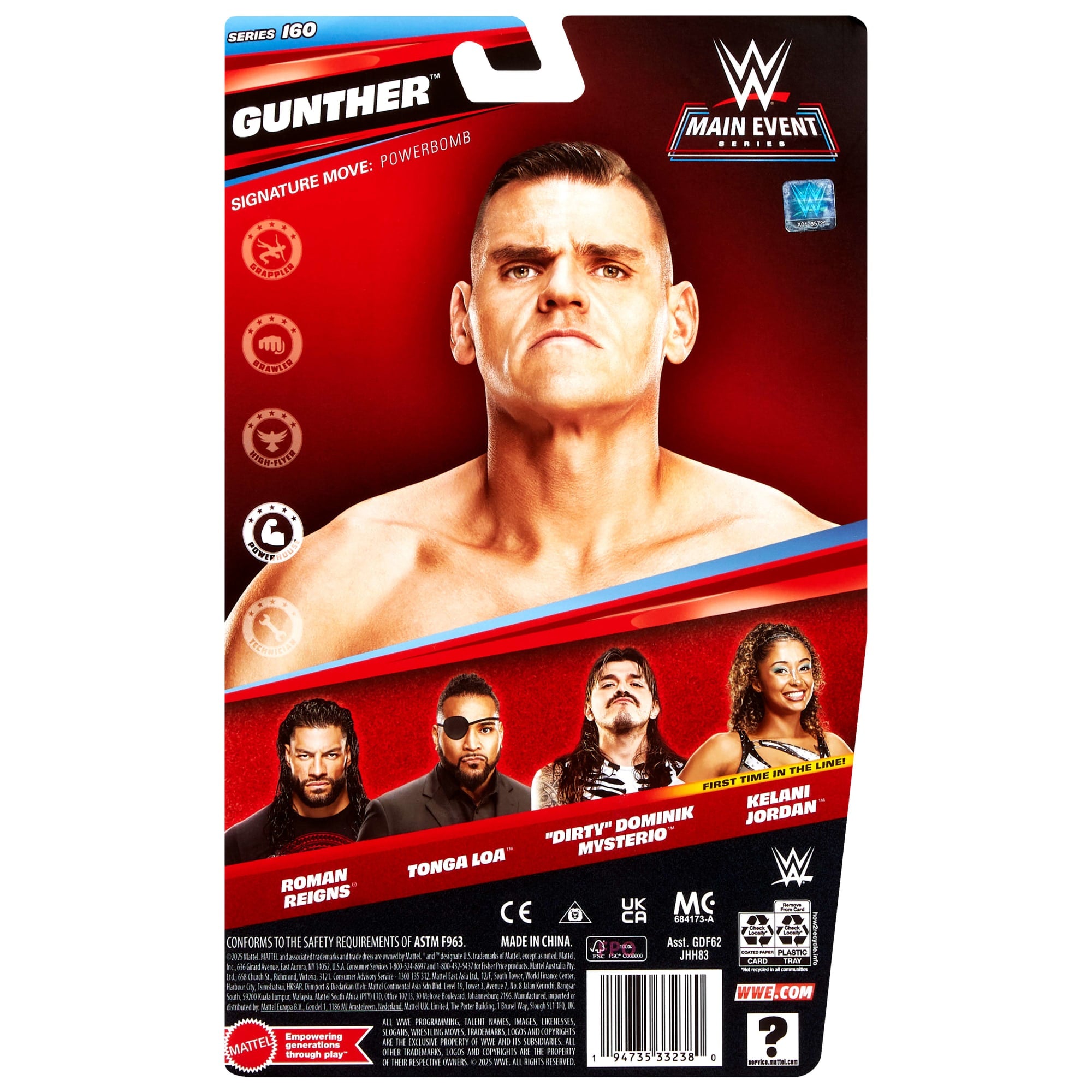 WWE Gunther Action Figure. Main Event Series #160. 6-Inch Collectible With Articulation - Image 6
