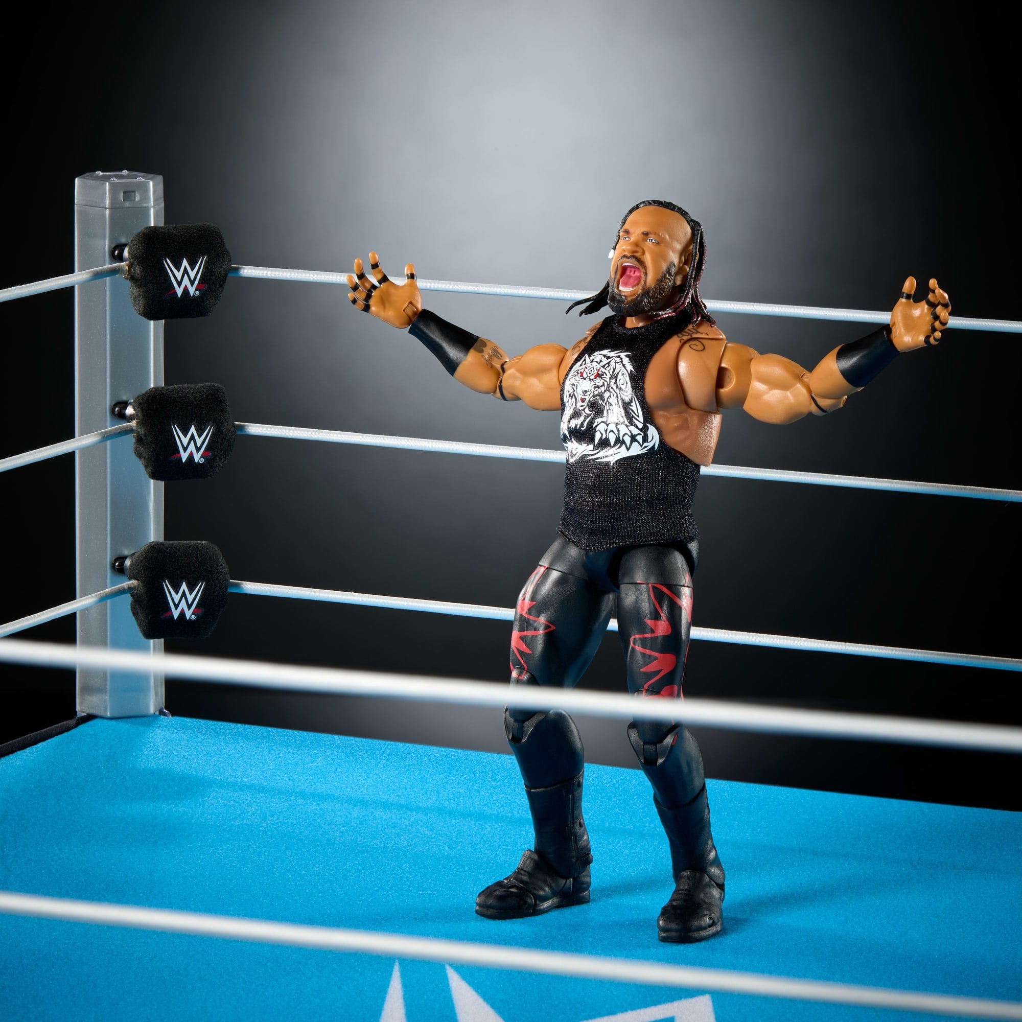 WWE Smack Down Wrestling Ring and WWE Ultimate Edition Jacob Fatu Figure - Image 2