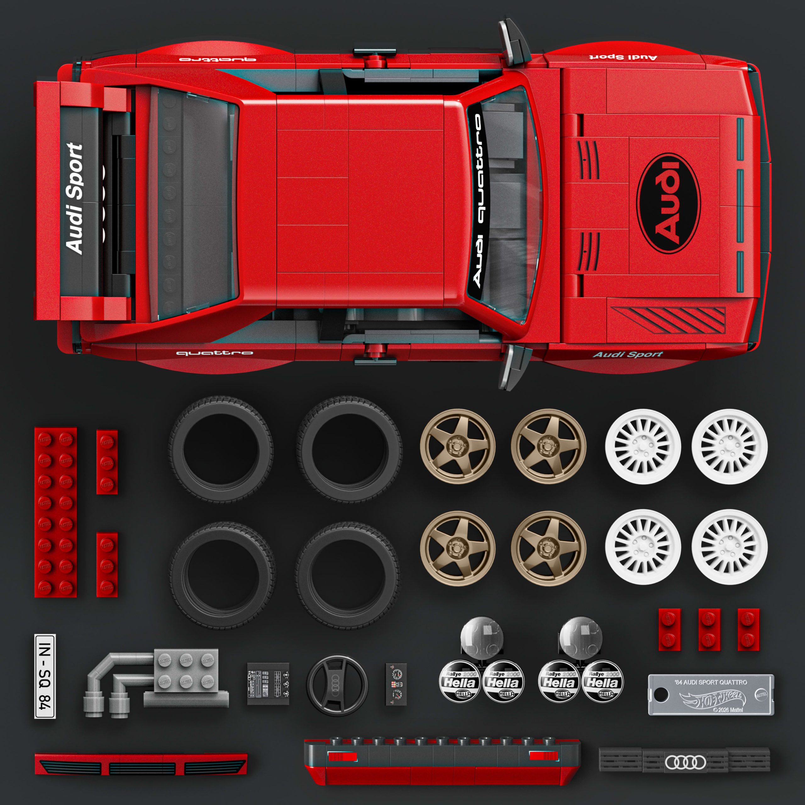 Mattel Brick Shop Hot Wheels '84 Audi Sport quattro Building Set - Image 4