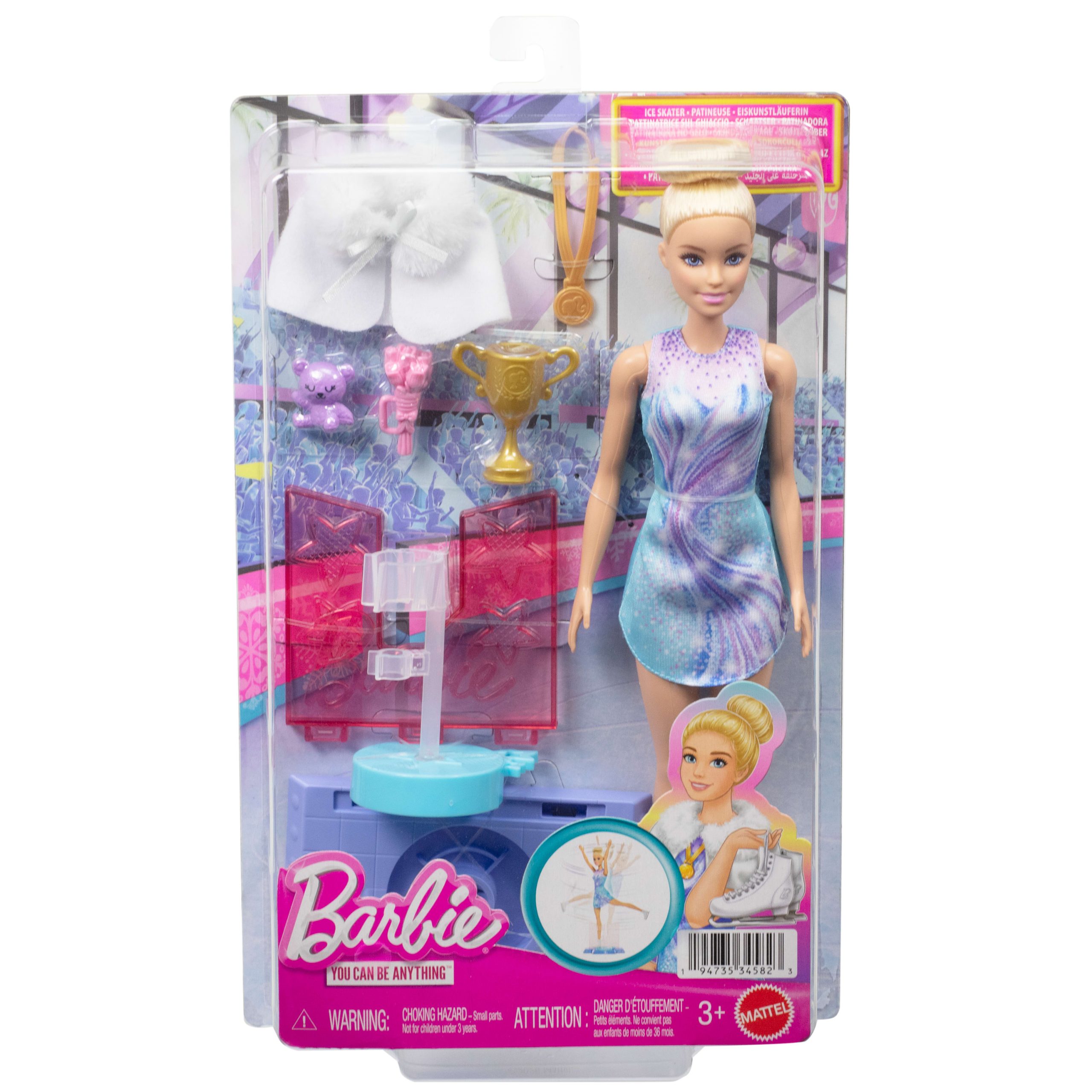 Barbie Ice Skating Doll With Spinning Platform And 5 Themed Accessories - Image 6