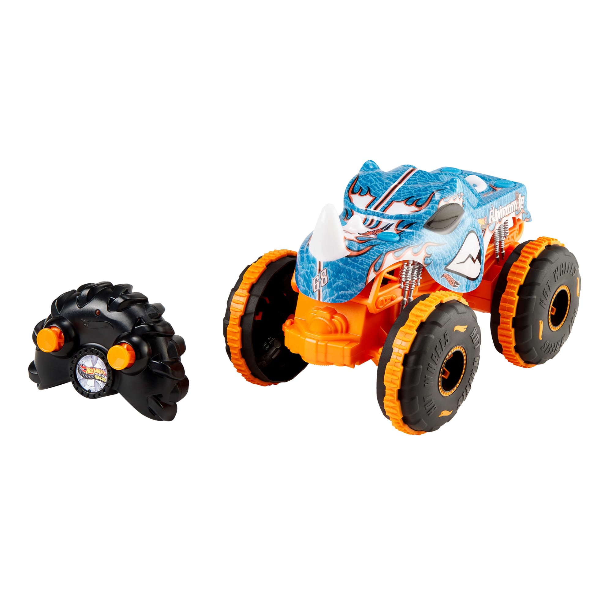 Hot Wheel RC Monster Trucks Rhinomite in 1:24 Scale. Battery-Powered Remote-Control Toy Truck - Image 2