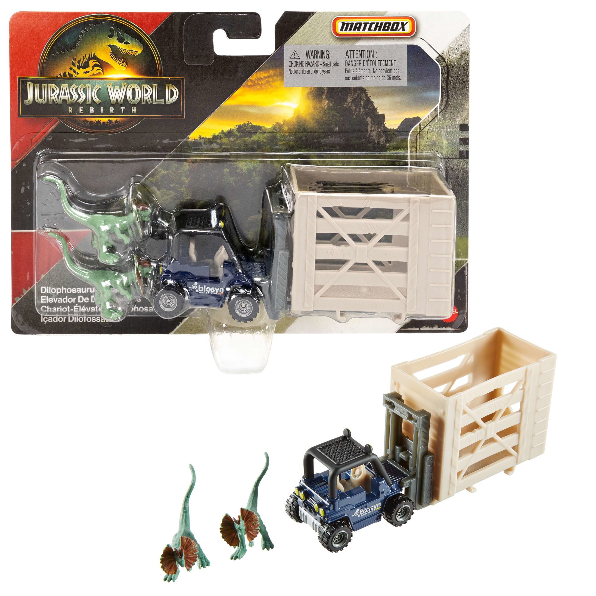 Matchbox Jurassic World Dino Transporter. Toy Car Or Truck & 1-2 Mini Dinosaurs - Image 2