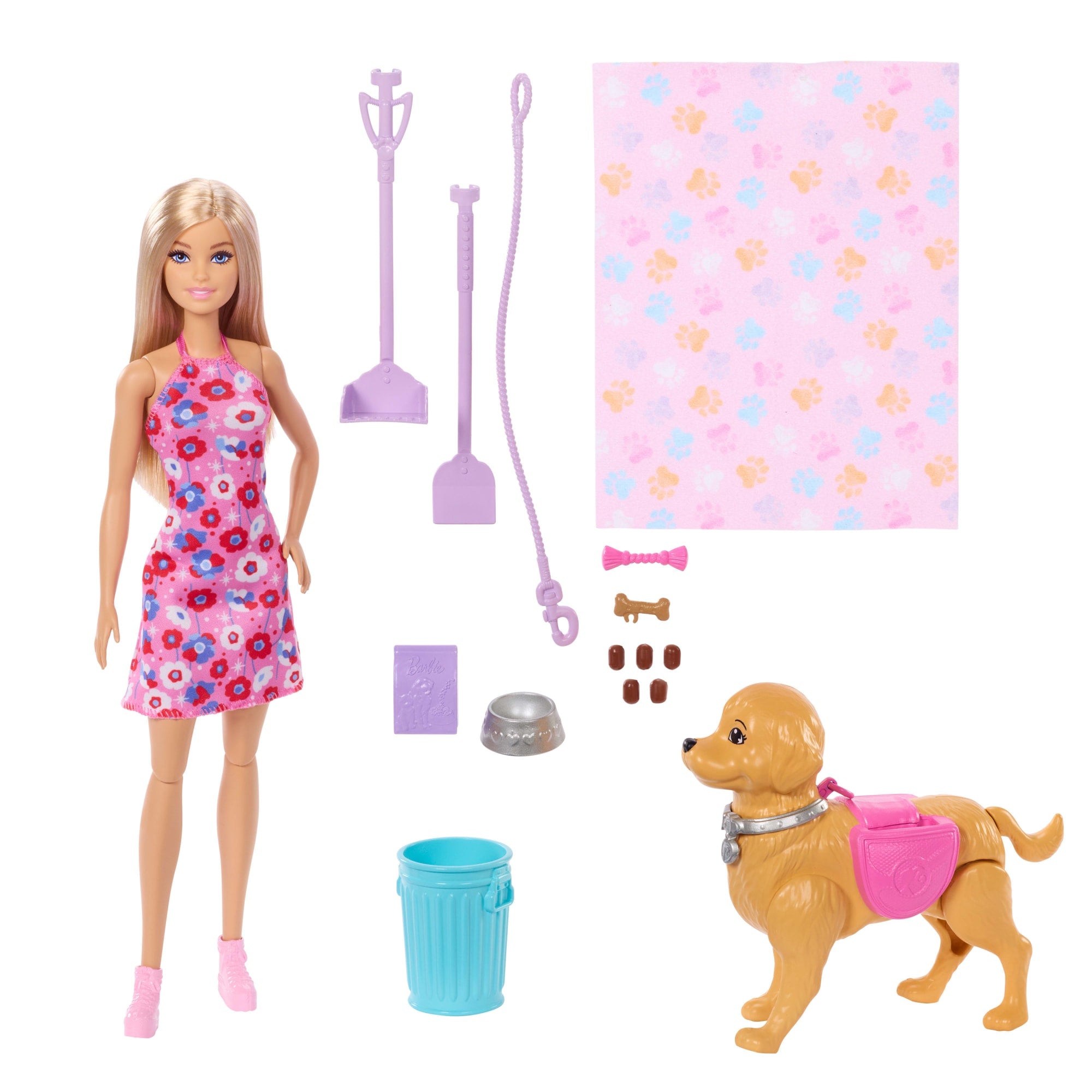Barbie Malibu Walk & Potty Pup Toy Set. includes Doll. Walking Pet Dog With Potty Feature. & Accessories - Image 5