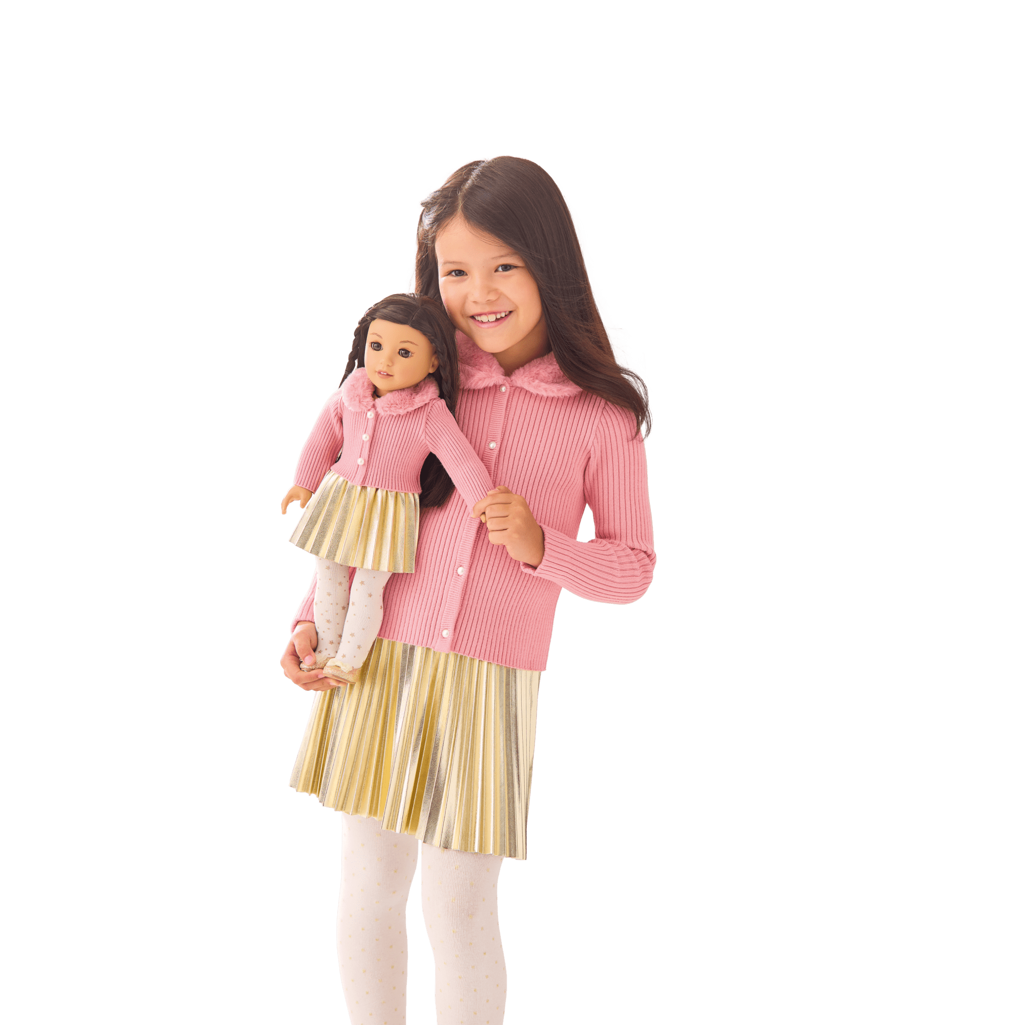 American Girl® x Janie and Jack Rosy Ribbed Cardigan for Girls - Image 7