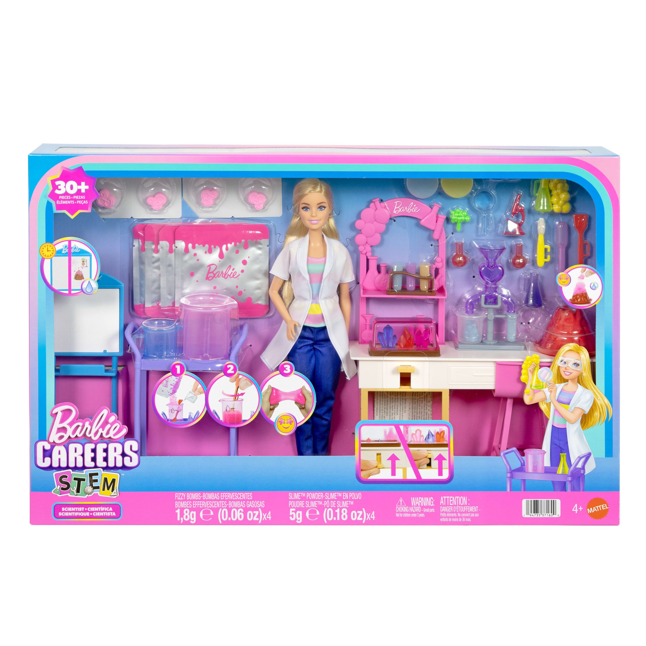 Barbie Careers Fashion Doll. Stem Science Lab Playset. Slime & Crystal Accessories. Themed Outfit - Image 6