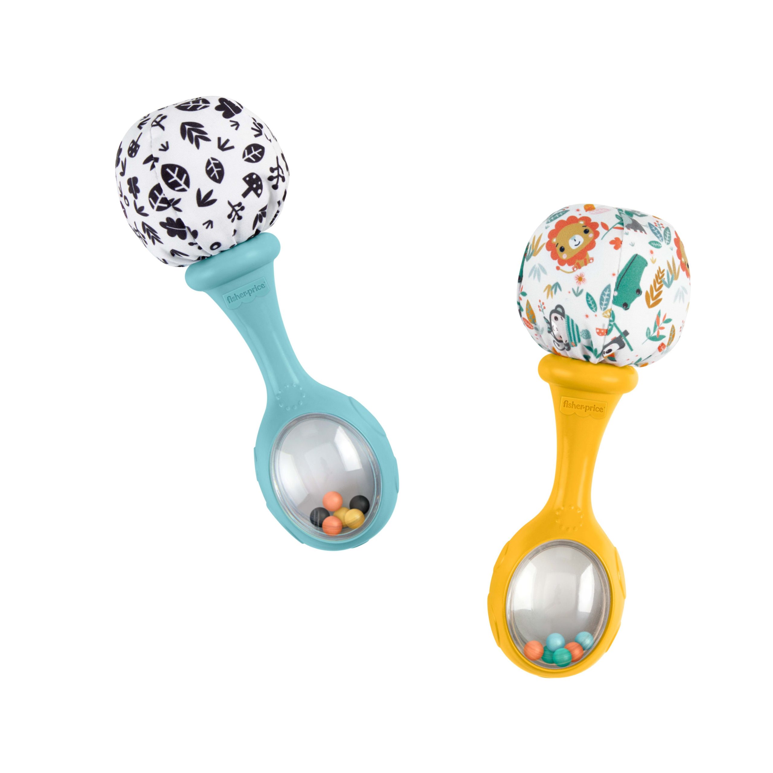 Fisher-Price Baby Rattle 'n Rock Maracas Toys. Set Of 2 For infants 3+ Months. High Contrast