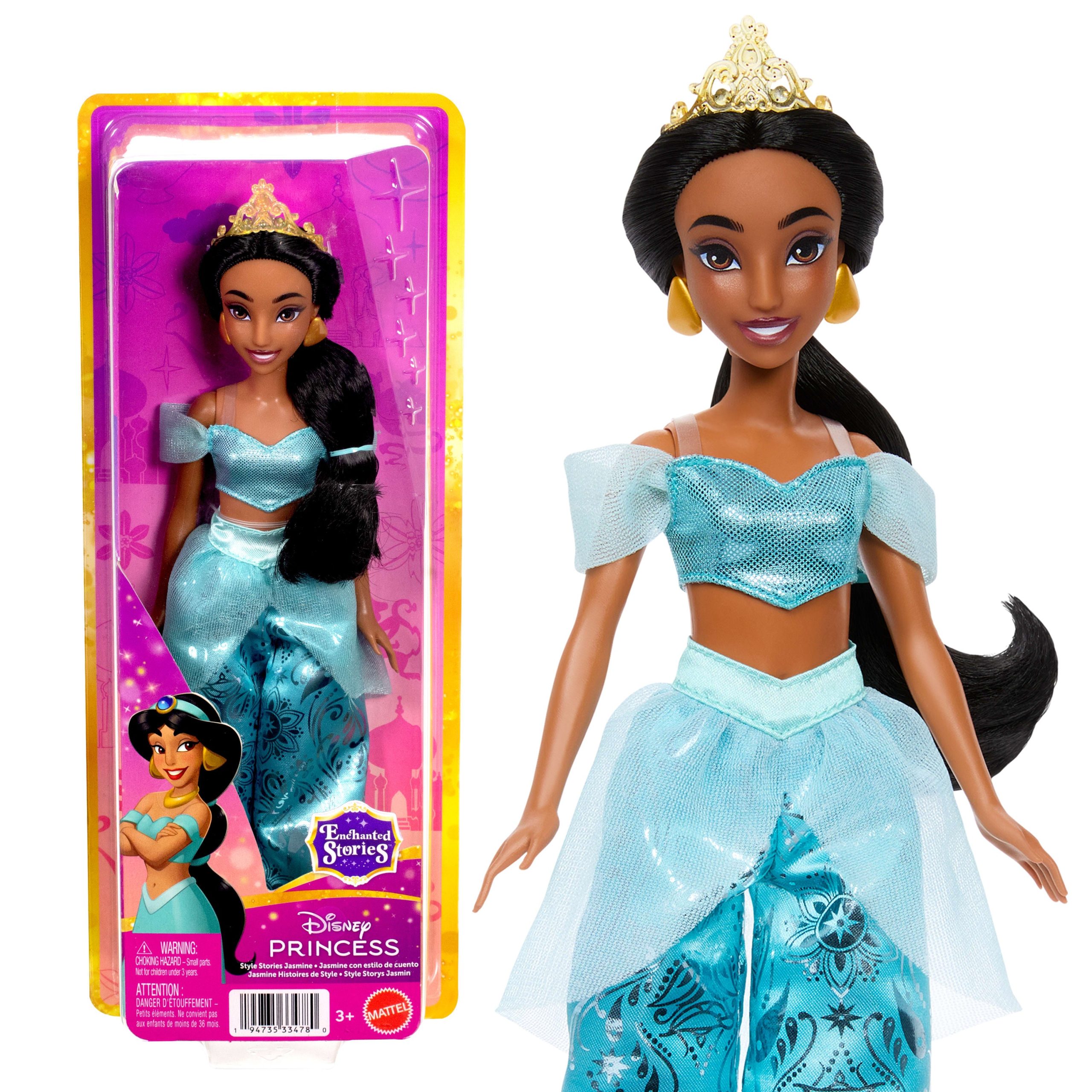 Disney Princess Enchanted Stories Jasmine Fashion Doll With Sparkling Outfit & Accessories. Posable