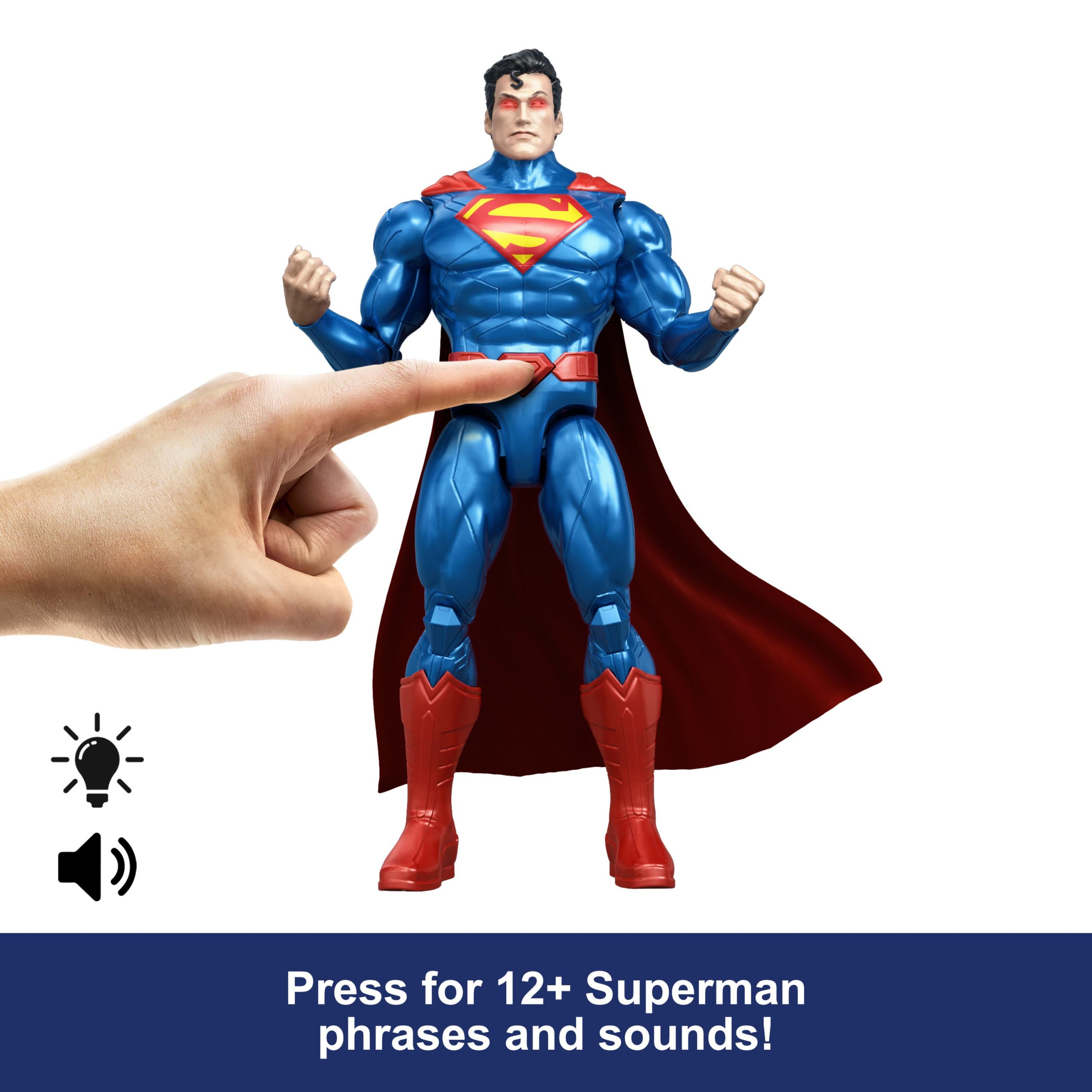 DC Premier 6.5 inch Heat Vision Superman Figure With Action. Lights & 10 Sounds. Posable - Image 4