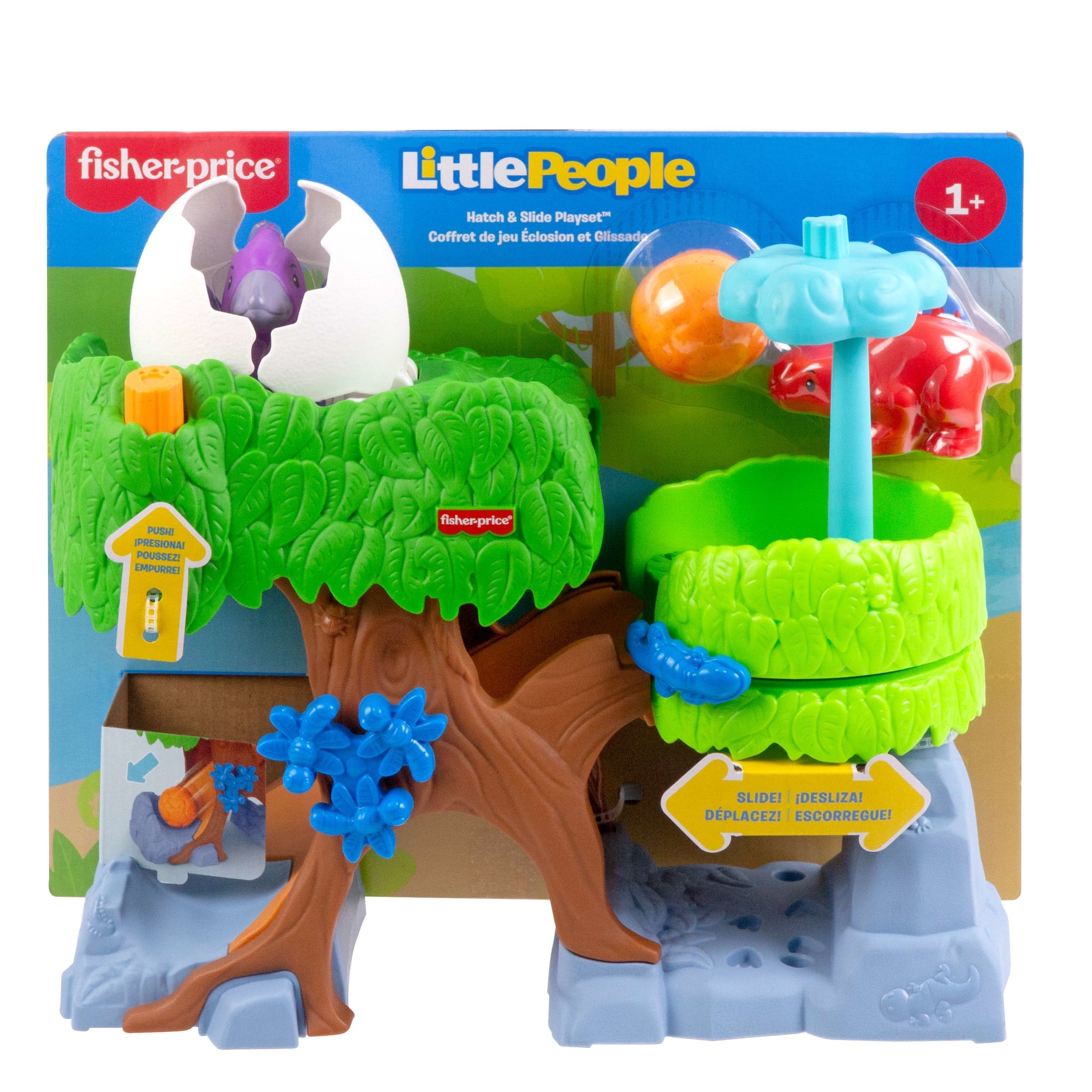 Fisher-Price Little People Dinosaur Hatch & Slide Playset Toddler Toy With 2 Figures - Image 6