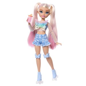 Dream Besties Barbie Malibu Roller Skating Fashion Doll With 9 Makeup Themed Accessories