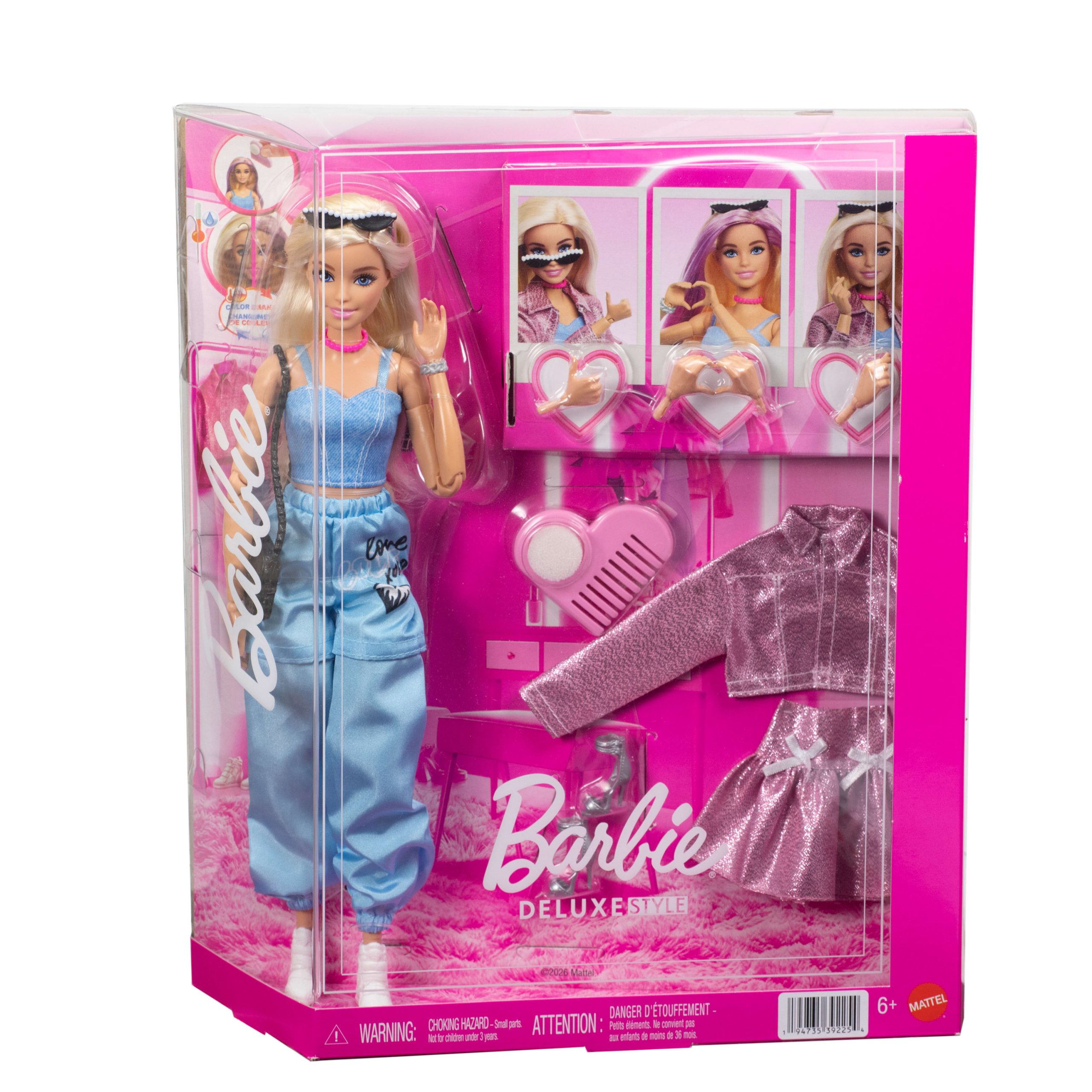 Barbie Deluxe Style Doll With 4 Fashions. 4 Accessories. 4 Interchangeable Hands & Color Change Hair - Image 6