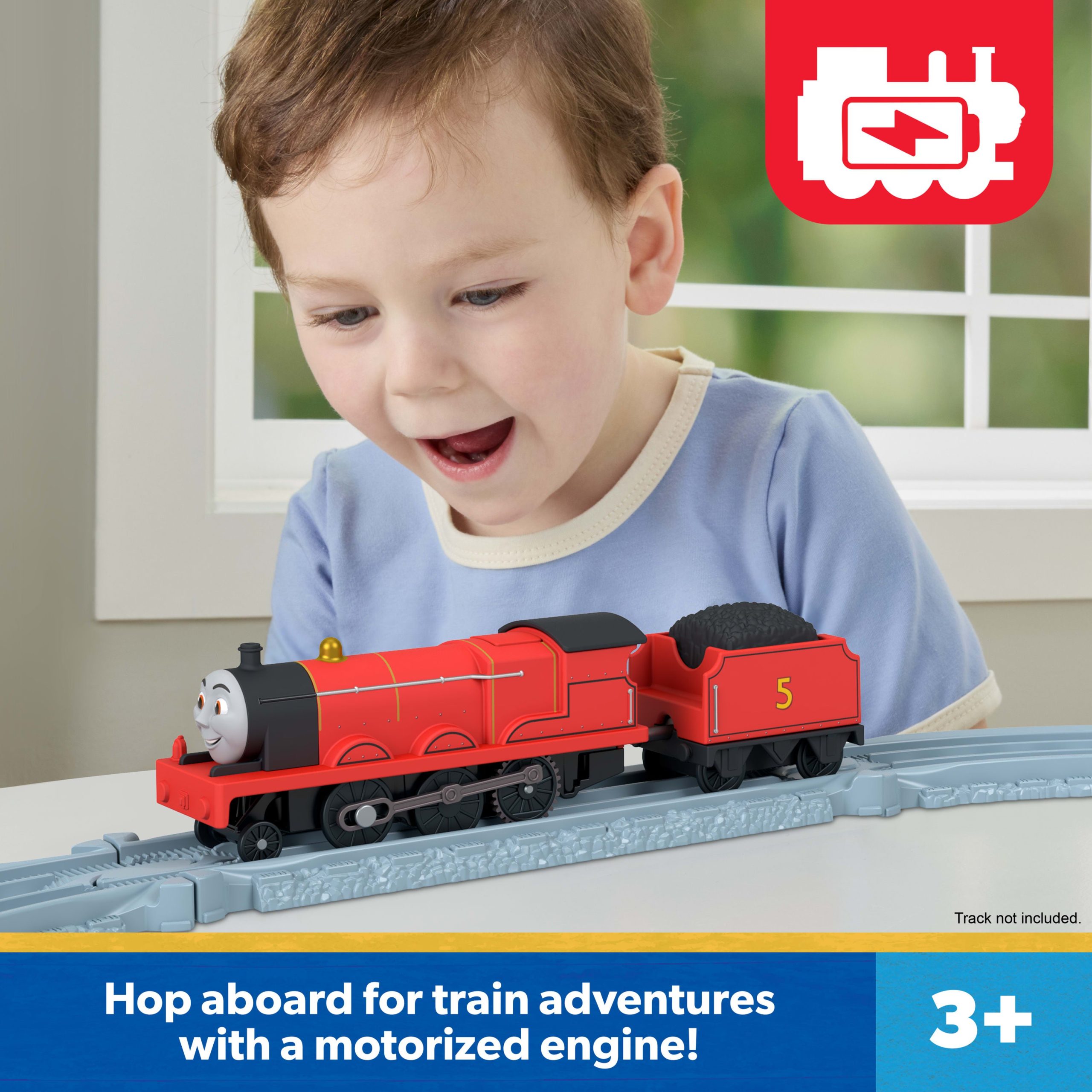 Thomas & Friends By Fisher-Price Motorized James Engine & Tender. Battery-Powered Toy Train - Image 2