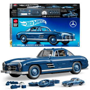Mattel Brick Shop Hot Wheels Mercedes-Benz 300 SL Building Toy Kit (1600 Pieces). for Collectors