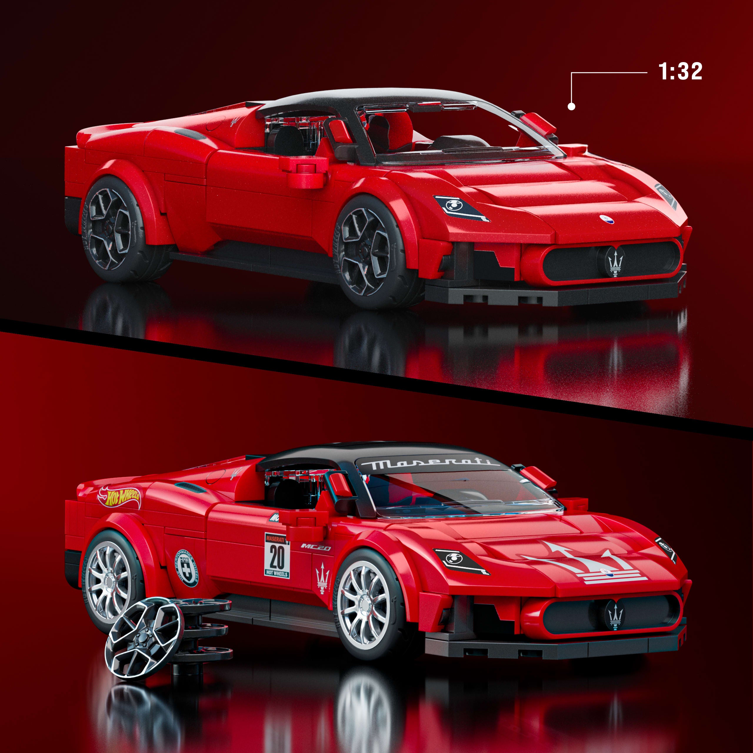 Mattel Brick Shop Hot Wheels Juguete de Construcción Speed Maserati MC20 - Image 3