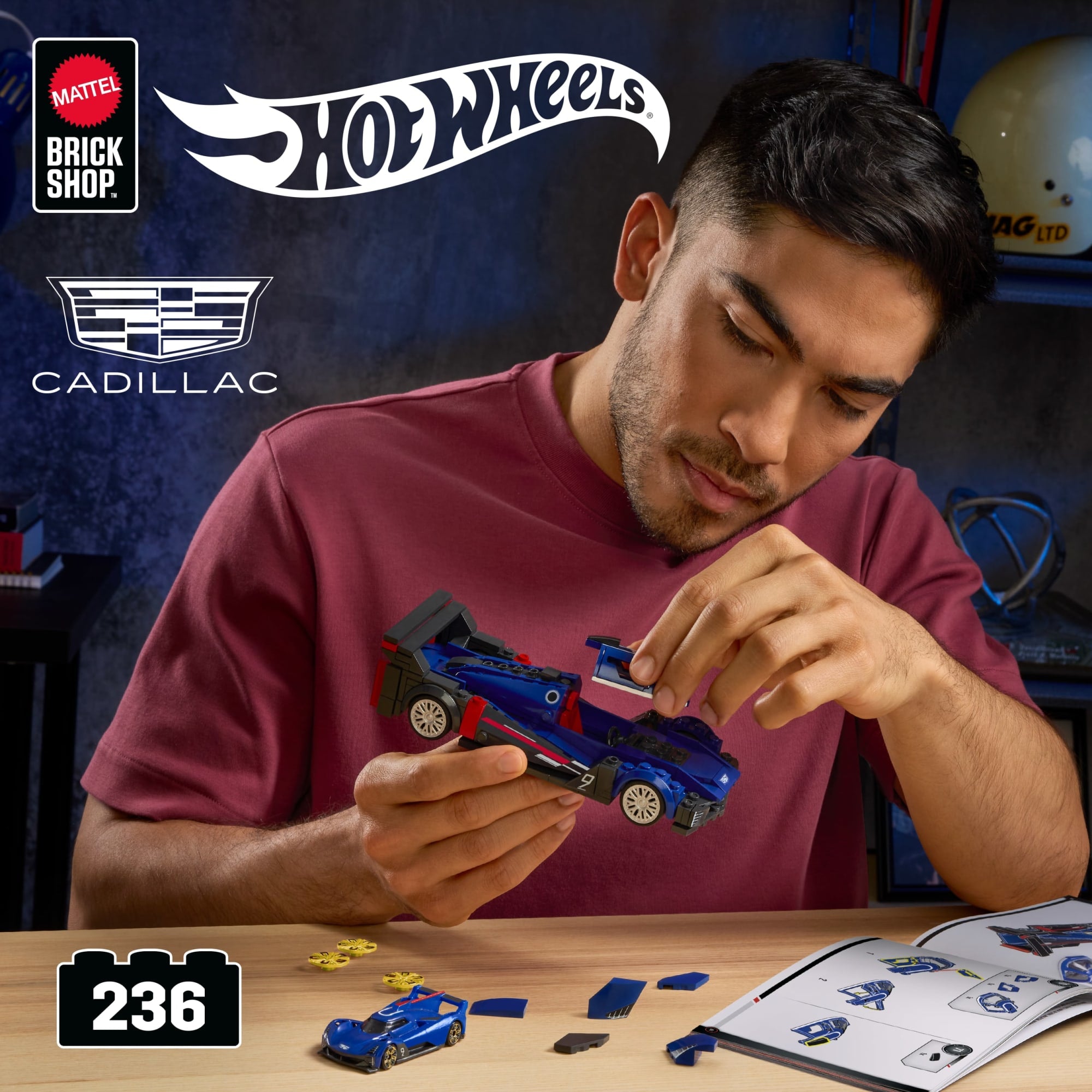 Mattel Brick Shop Hot Wheels Juguete de Construcción Speed Cadillac Project GTP Hypercar - Image 2