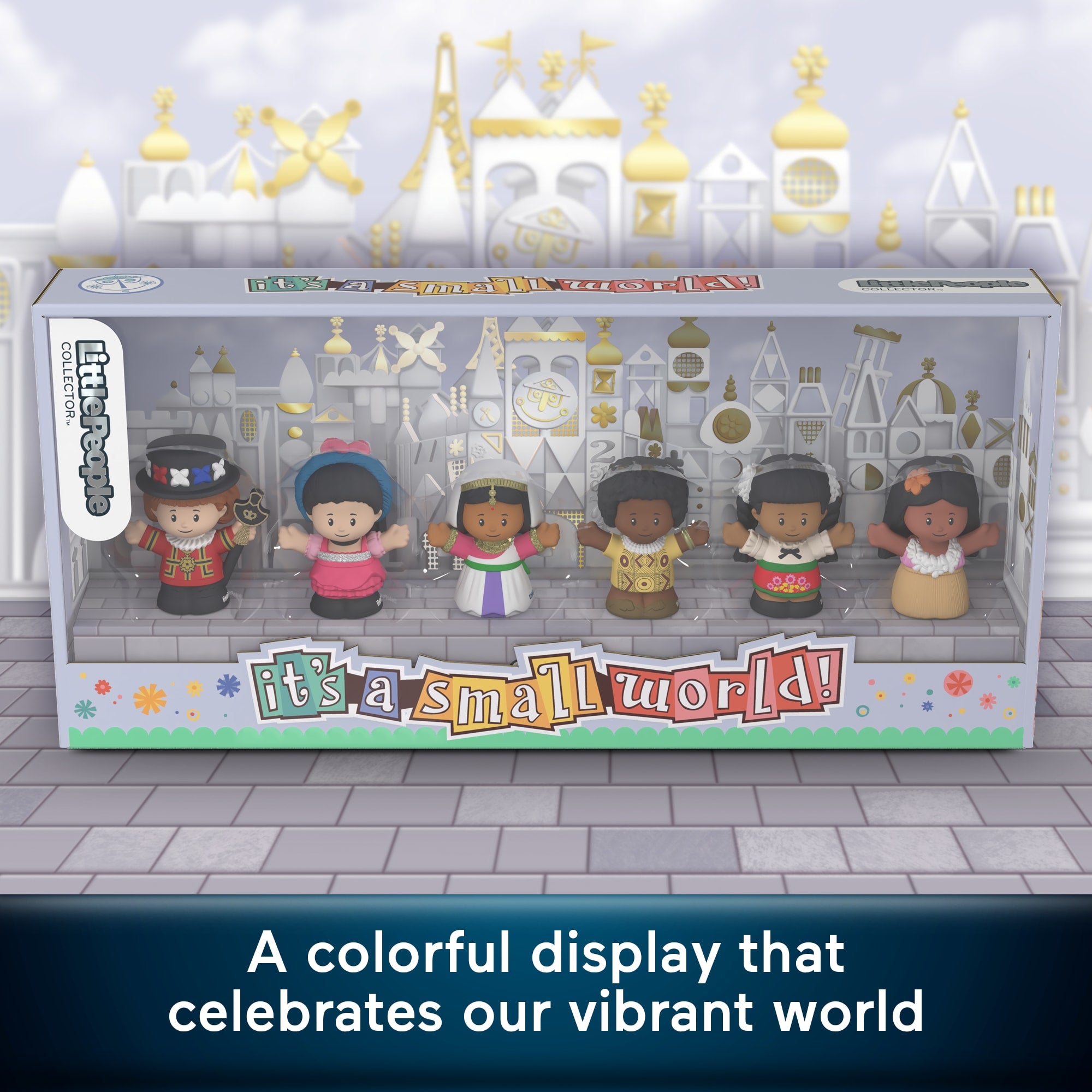 Little People Collector Disney It's A Small World Special Edition Set Fans. 6 Figures - Image 3