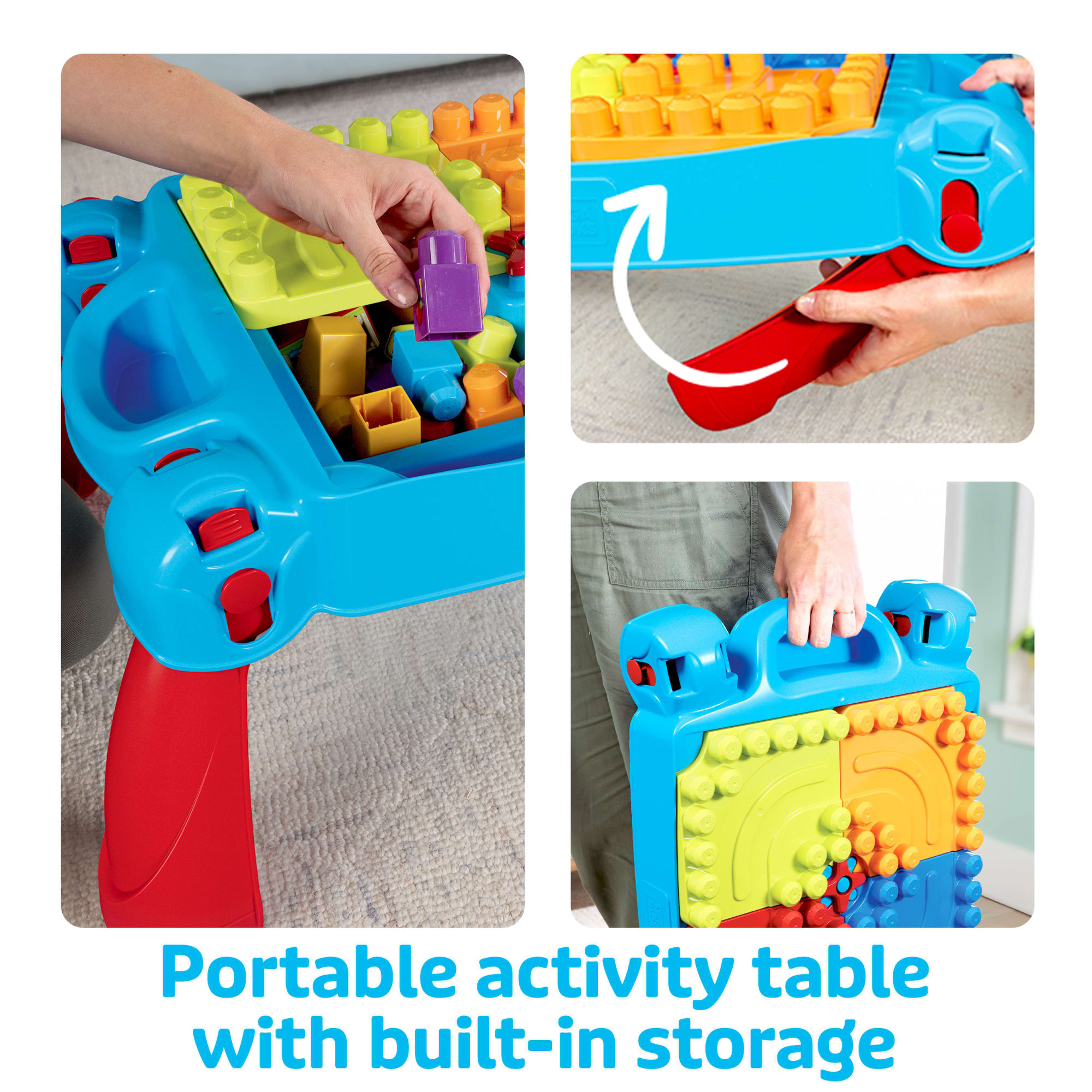 MEGA BLOKS First Builders Build 'n Learn Table Block Toy With Storage (30 Pieces) For Toddler - Image 4