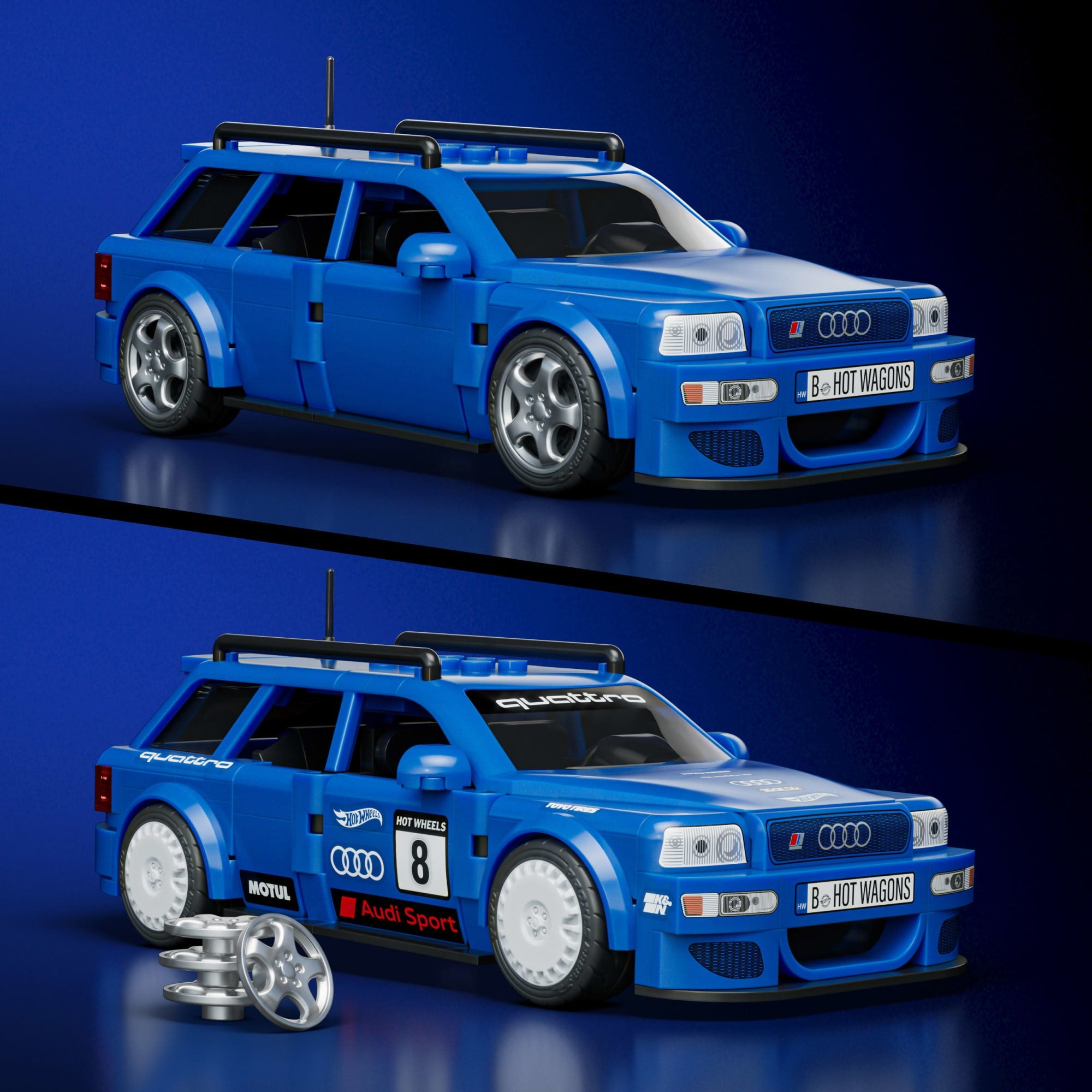 Mattel Brick Shop Hot Wheels Jogo de Construção Speed '94 Audi Avant RS2 - Image 3
