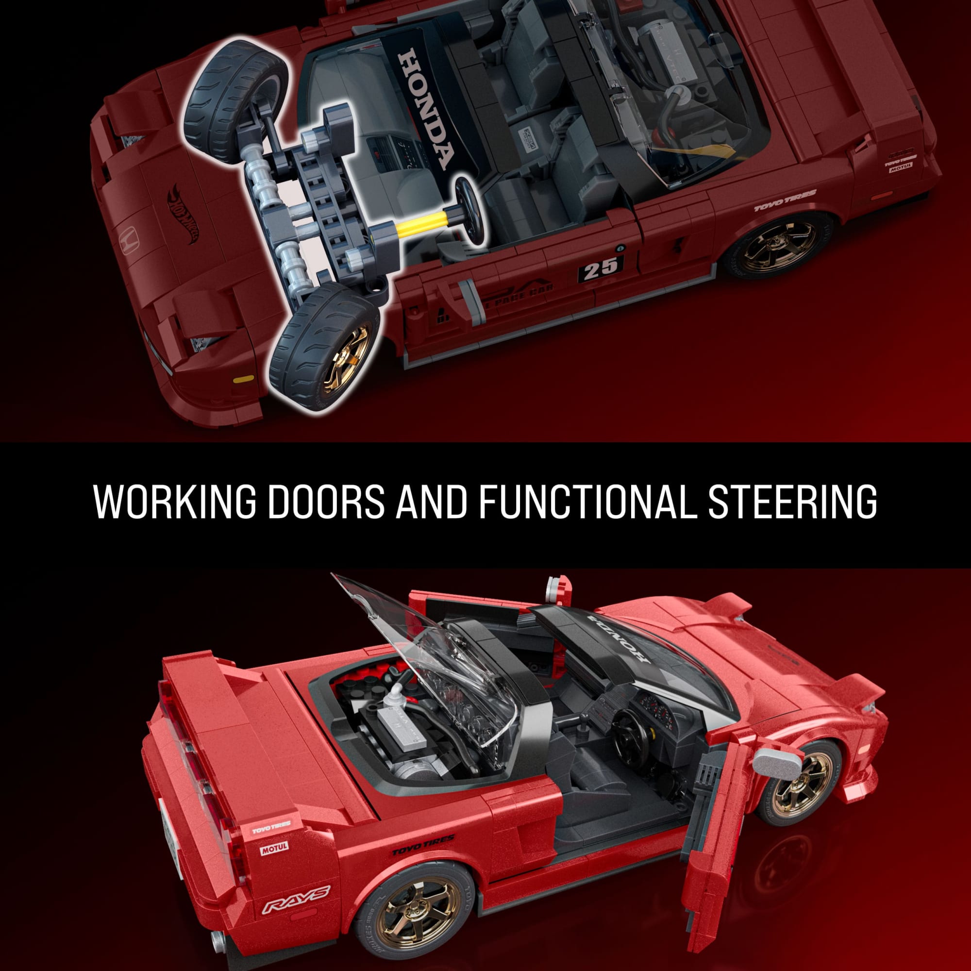 Mattel Brick Shop Hot Wheels '90 Acura NSX Building Toy (876 Pieces). for Collectors - Image 3