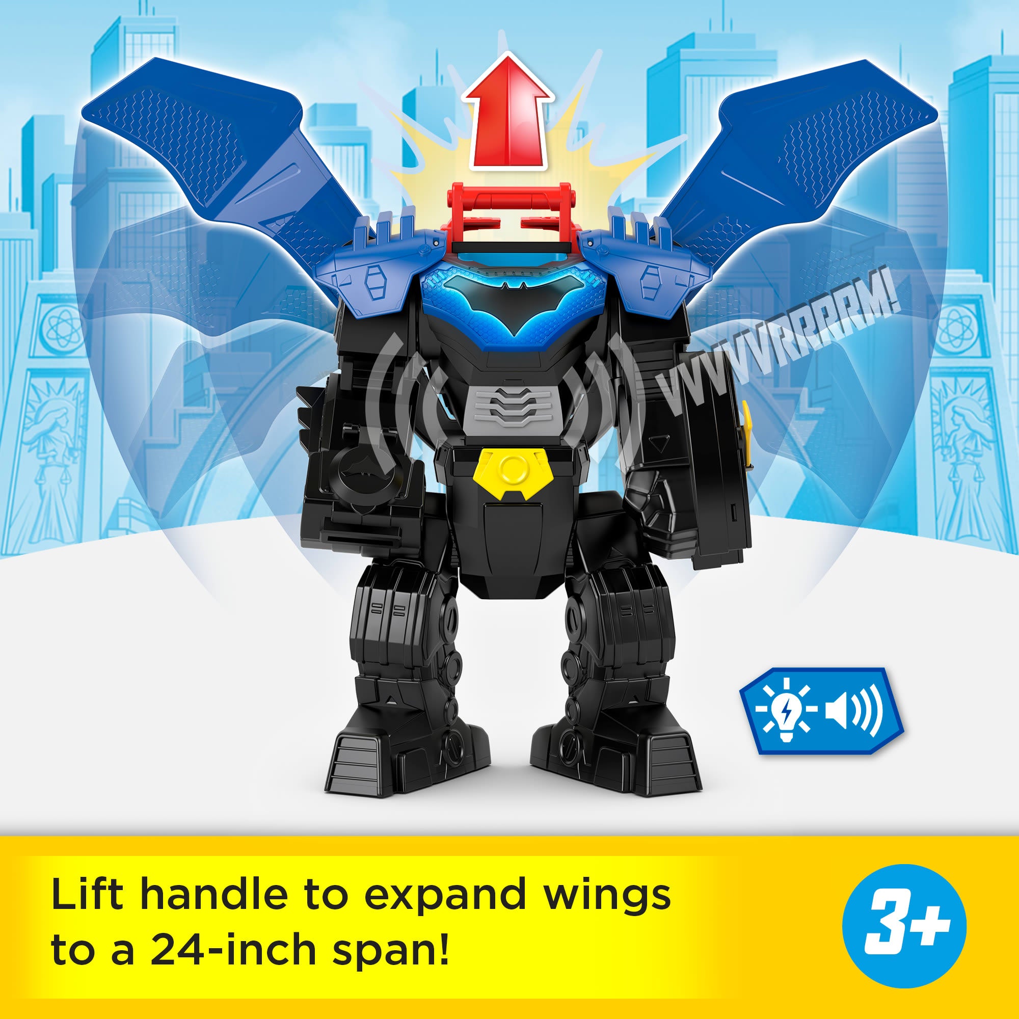 Fisher-Price Imaginext DC Super Friends Batman Flight Mech Toy With Lights. Sounds & Action Figure - Image 3