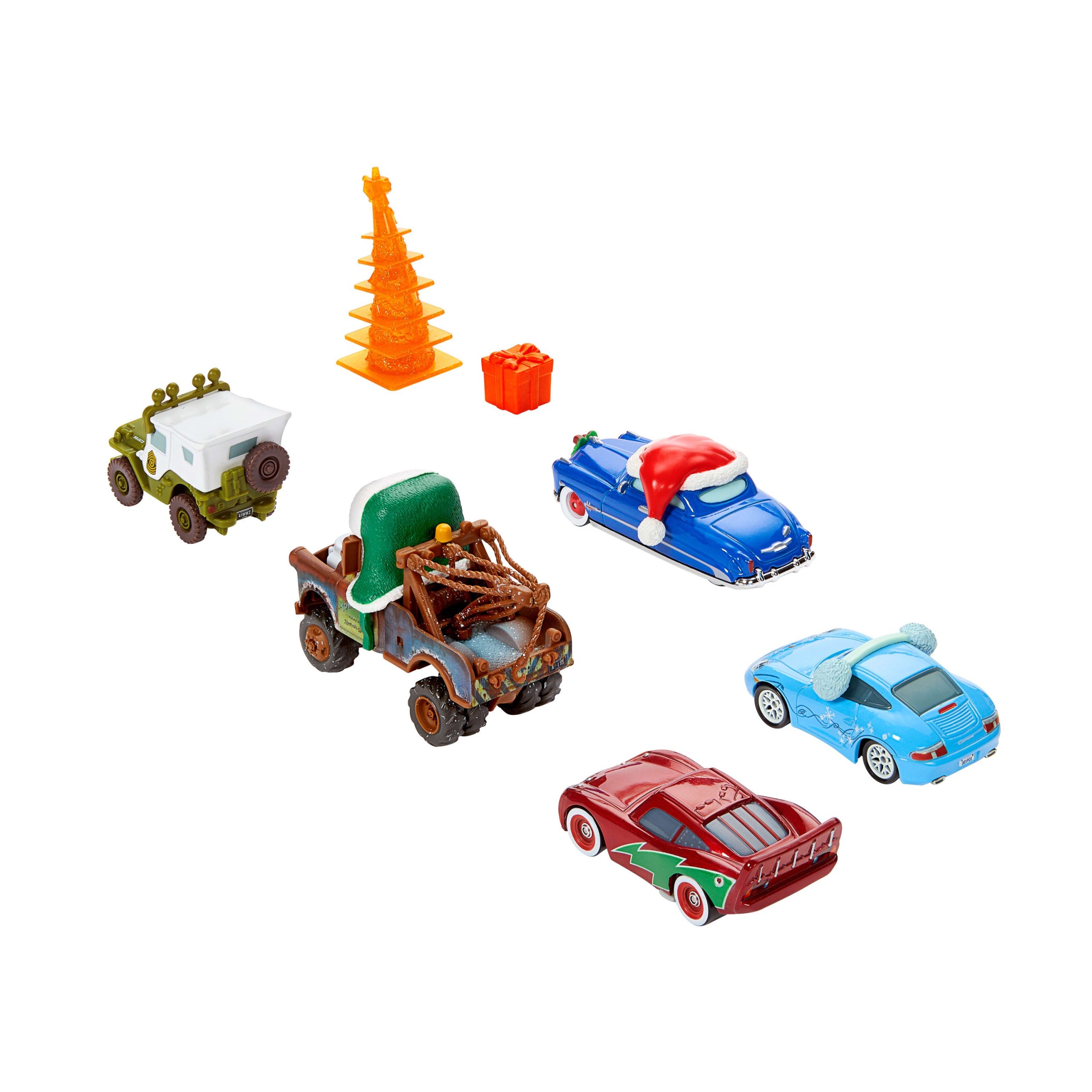 Disney And Pixar Cars Winter Die-Cast Multipack. Set Of 5 Toy Vehicles & 2 Plastic Accessories - Image 2