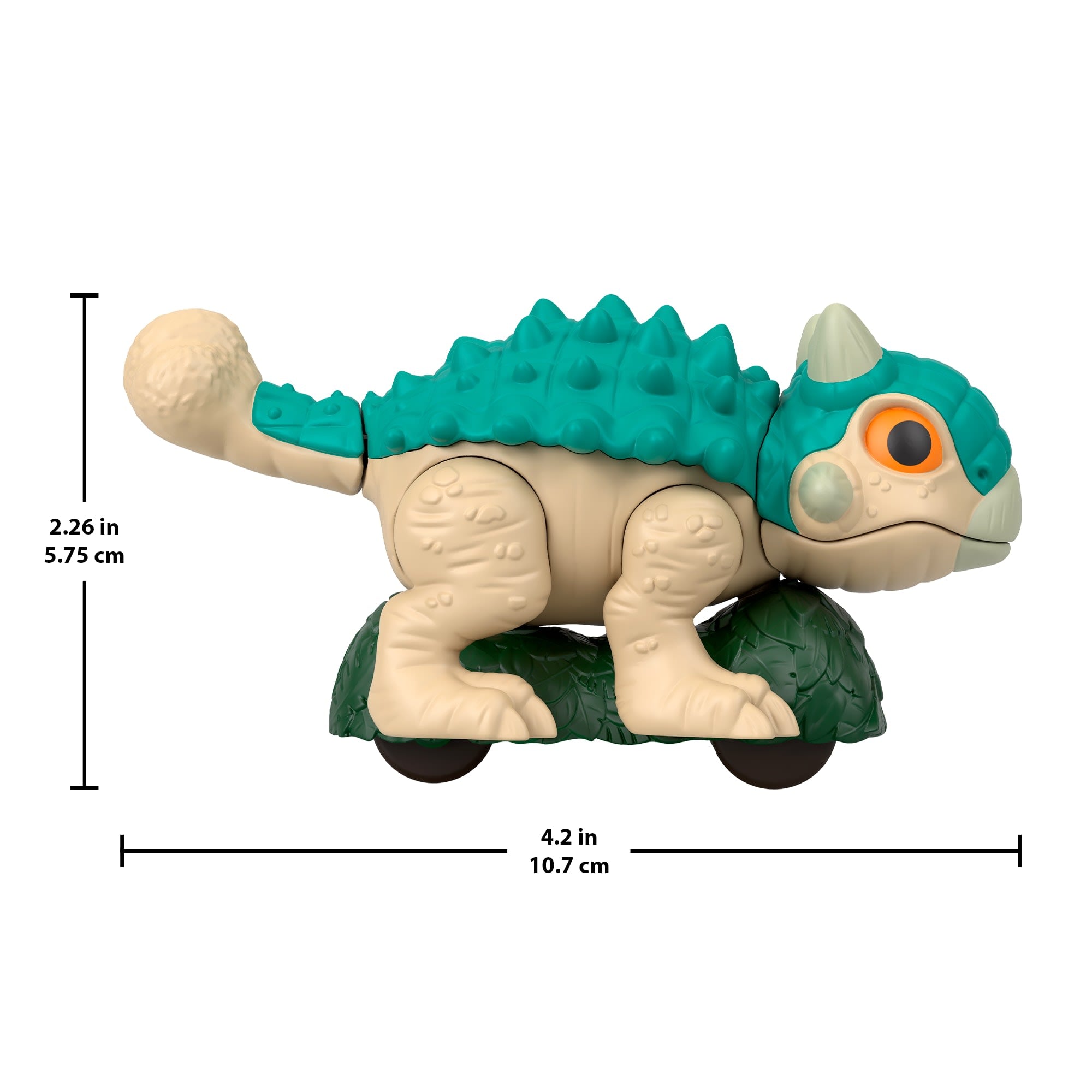 Fisher-Price Imaginext Jurassic World Ankylosaurus Dinosaur Toy With Wheels & Wiggling Motion - Image 2