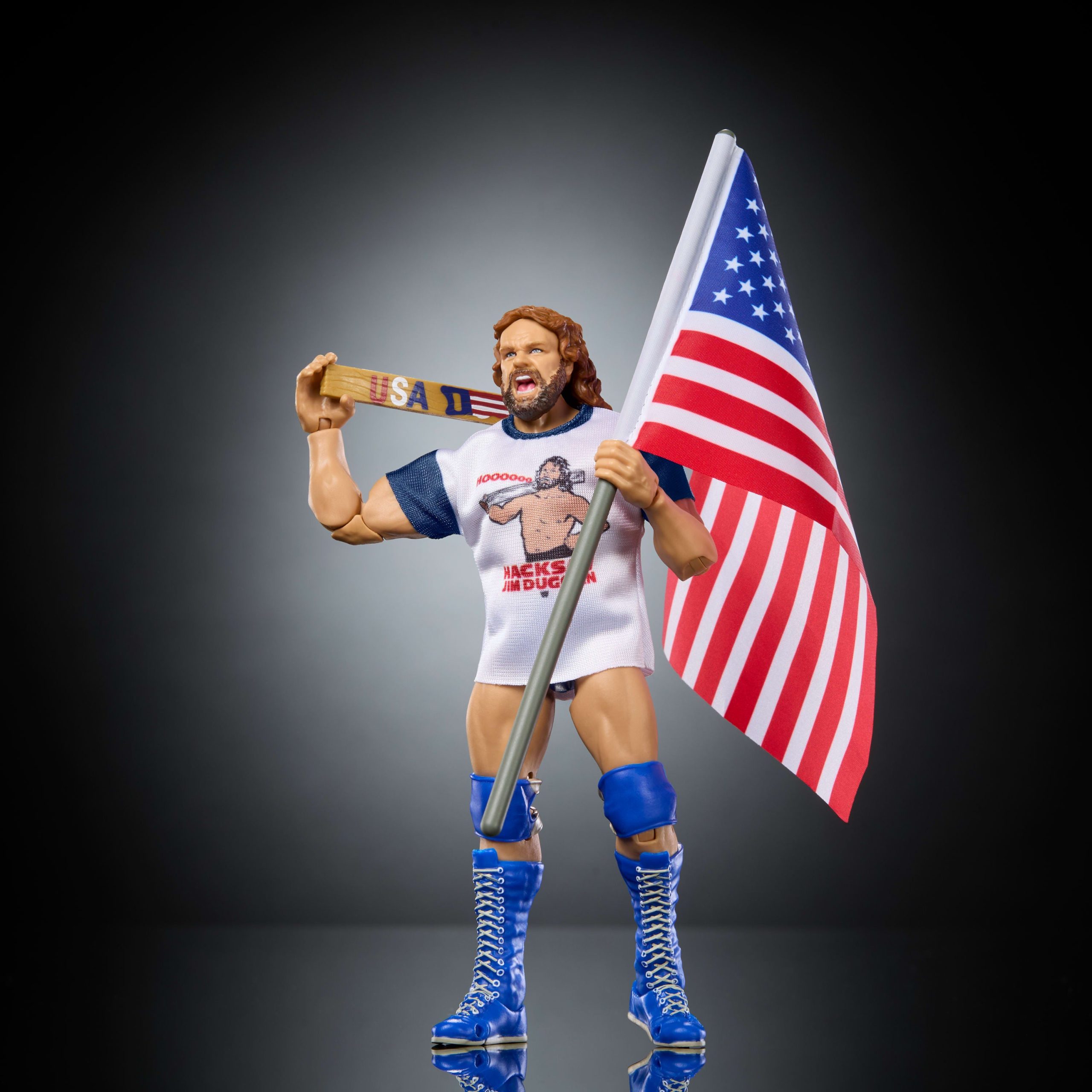 WWE Ultimate Legends Action Hacksaw Jim Duggan Figure & Accessories Set. 6-Inch Collectible Superstar - Image 3