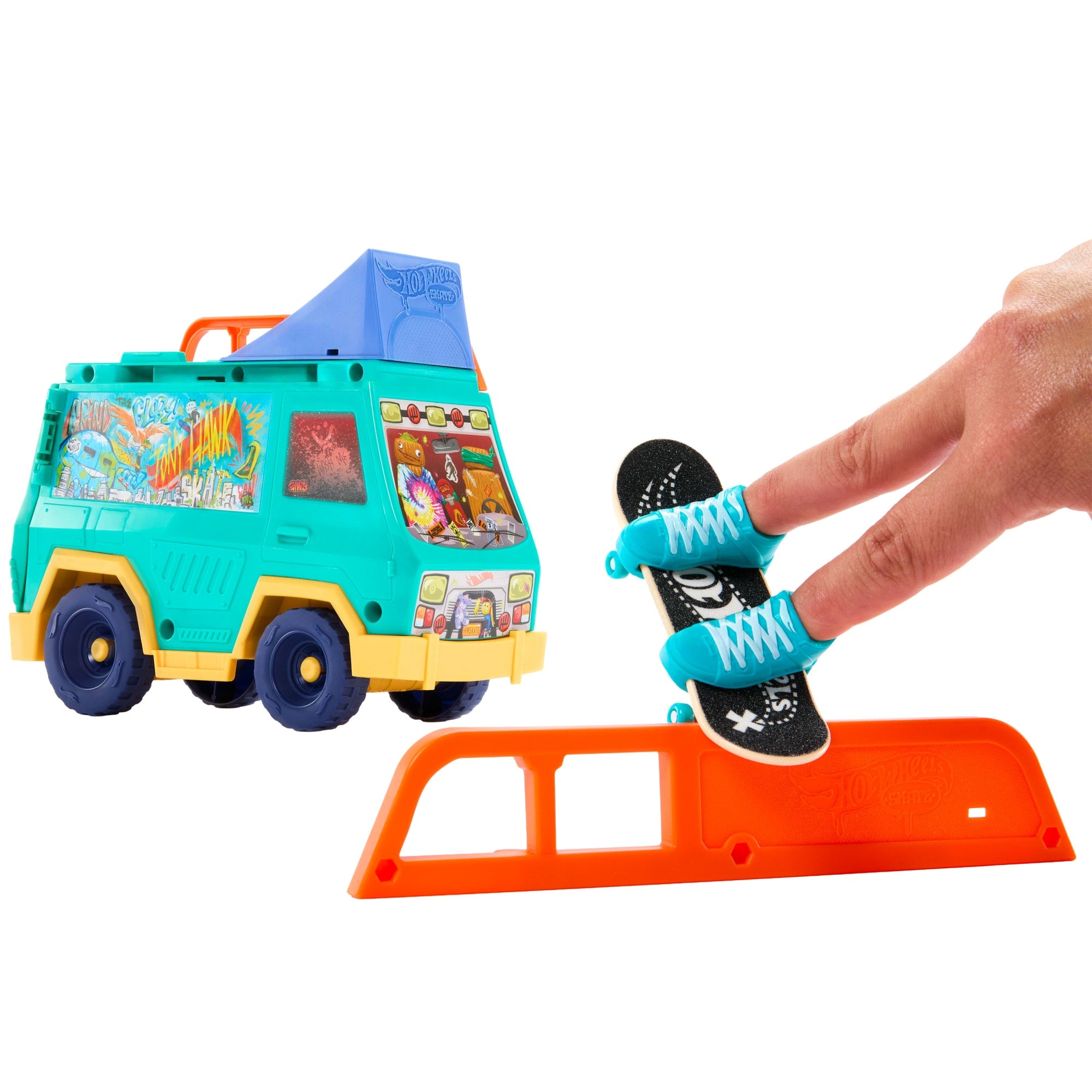 Hot Wheels Skate Tony Hawk Skate Van Playset With Exclusive Fingerboard & Removable Skate Shoes - Image 2