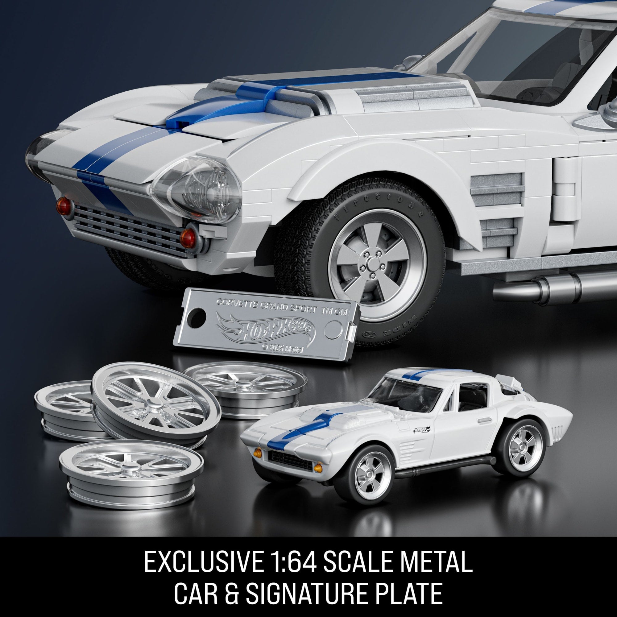 Mattel Brick Shop Hot Wheels Corvette Grand Sport Building Toy Kit (918 Pieces). for Collectors - Image 5