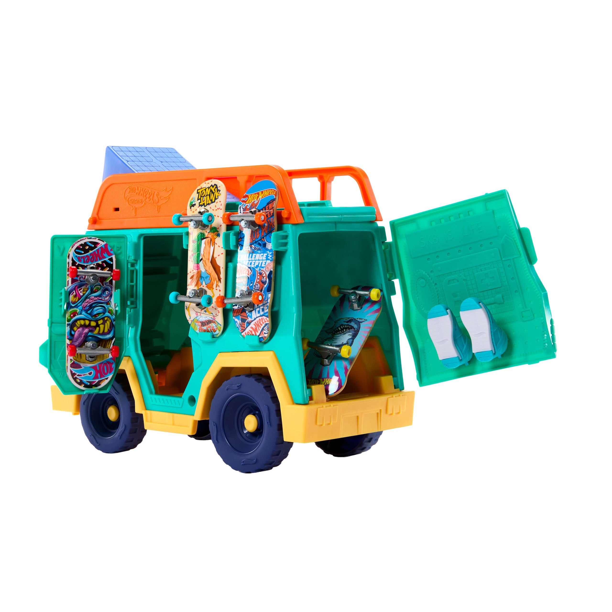 Hot Wheels Skate Tony Hawk Skate Van Playset With Exclusive Fingerboard & Removable Skate Shoes - Image 5