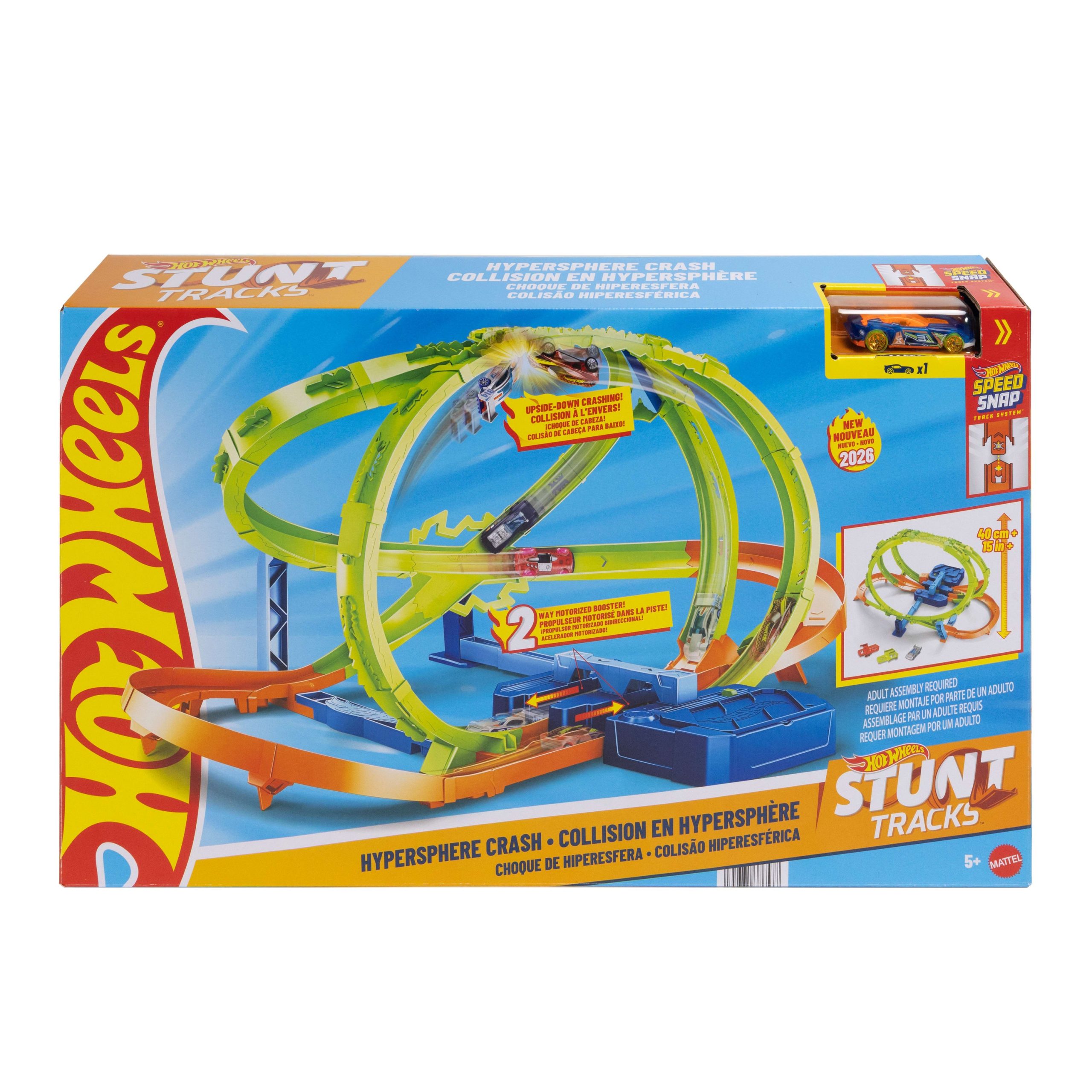 Hot Wheels Stunt Tracks Hypersphere Crash With 1 Die-Cast Car in 1:64 Scale - Image 6
