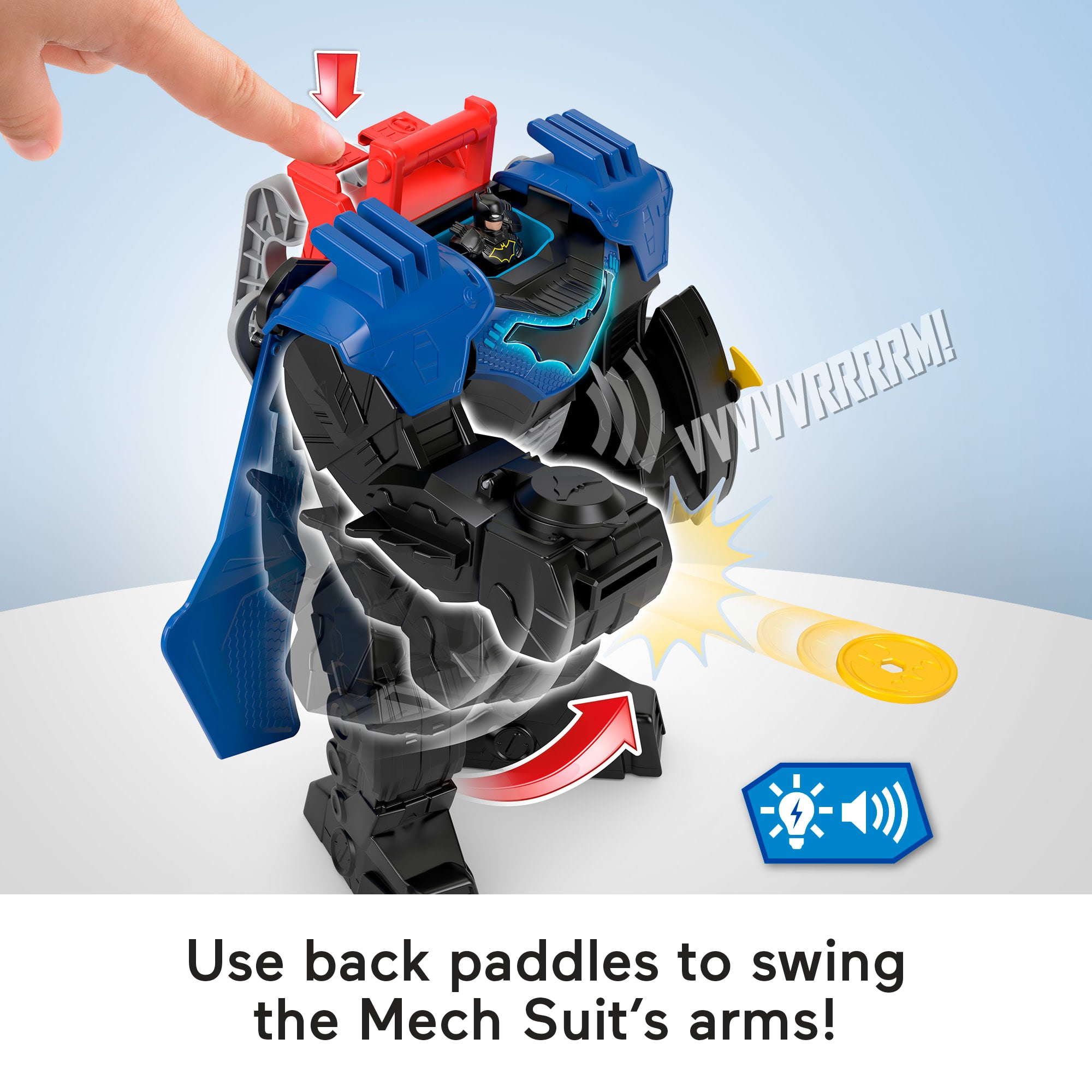 Fisher-Price Imaginext DC Super Friends Batman Flight Mech Toy With Lights. Sounds & Action Figure - Image 4