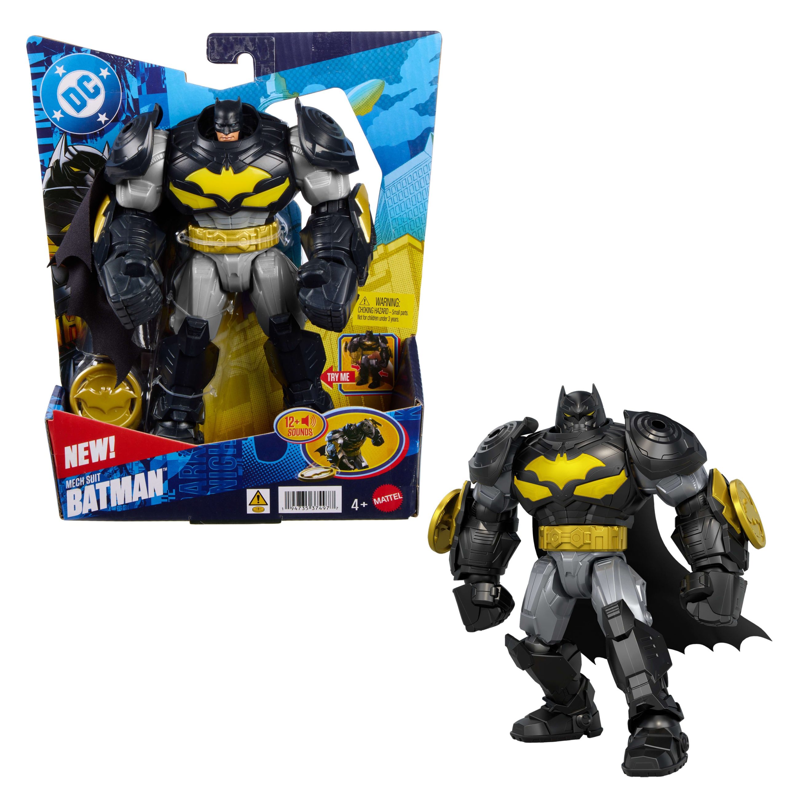 DC Premier 6.5 inch Oversized Armored Batman Feature Figure. Battle Disc Action. 8 Lights & Sounds