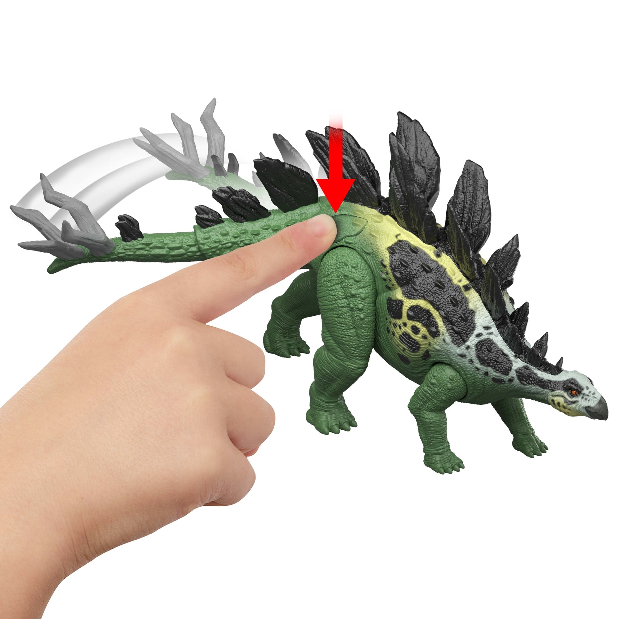 Jurassic World Gigantic Thrashers Stegosaurus Dinosaur Action Figure Toy. 2 Attacks & EVolve Feature - Image 3