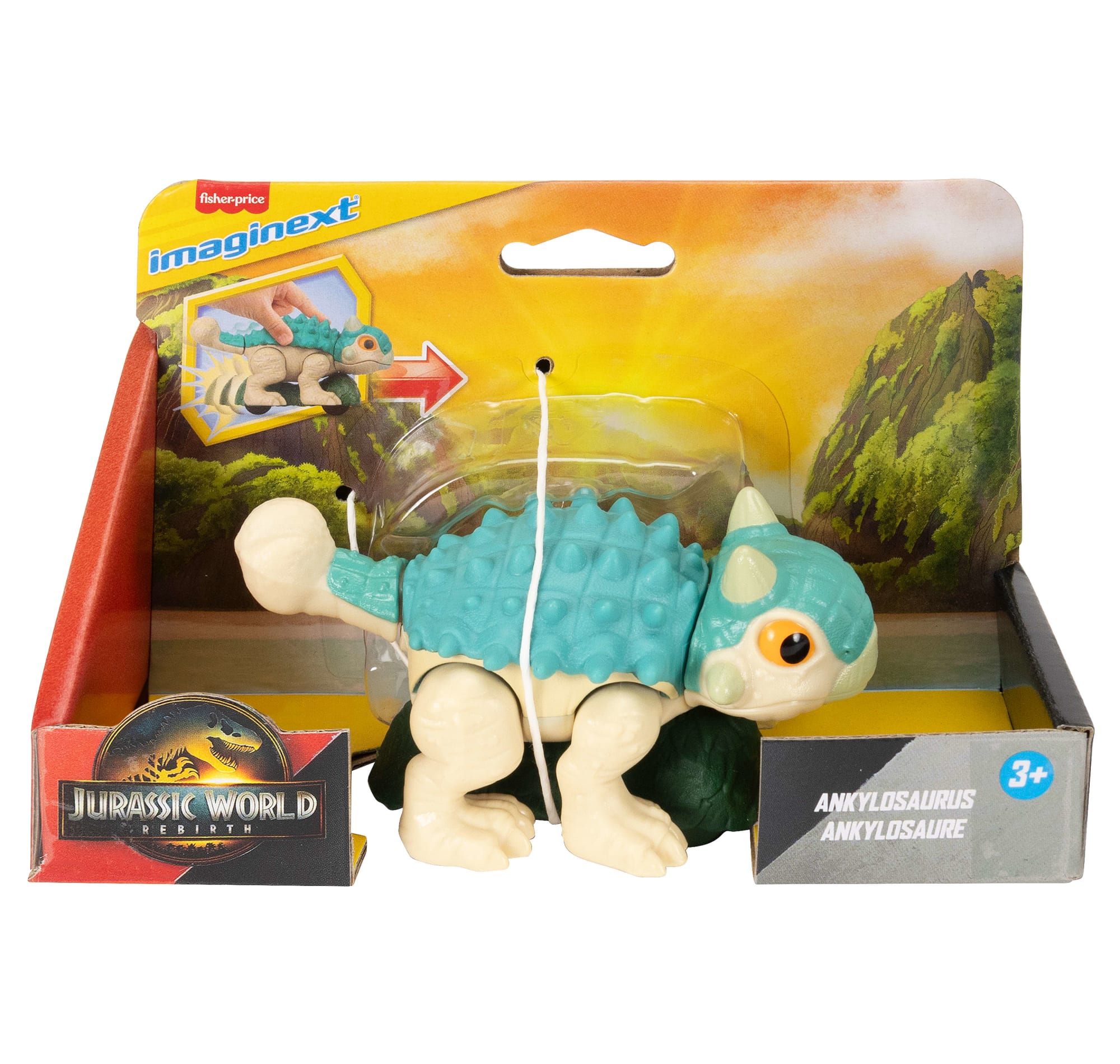 Fisher-Price Imaginext Jurassic World Ankylosaurus Dinosaur Toy With Wheels & Wiggling Motion - Image 6