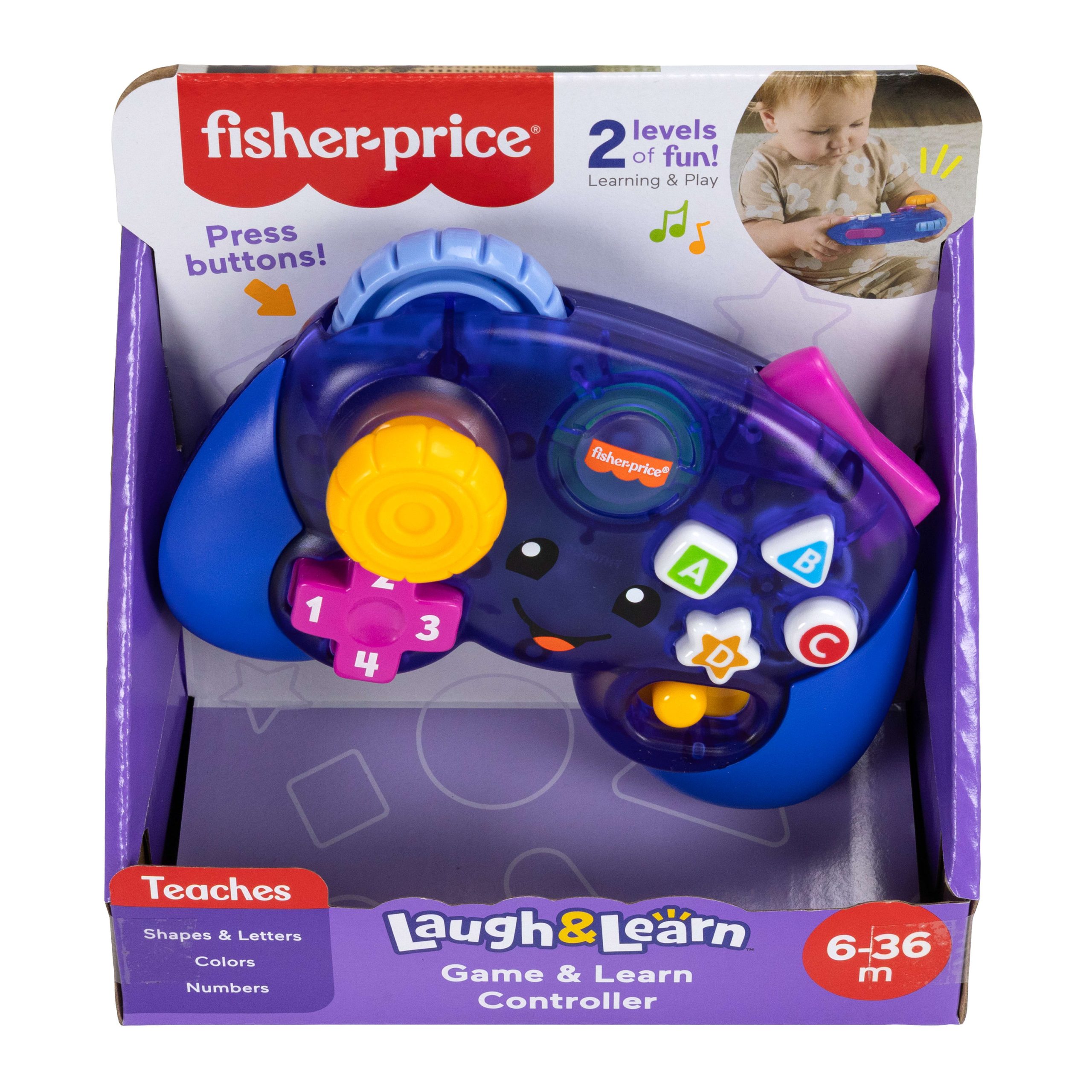 Fisher-Price Laugh & Learn Game & Learn Controller. Purple. Baby & Toddler Musical Video Game Toy - Image 6