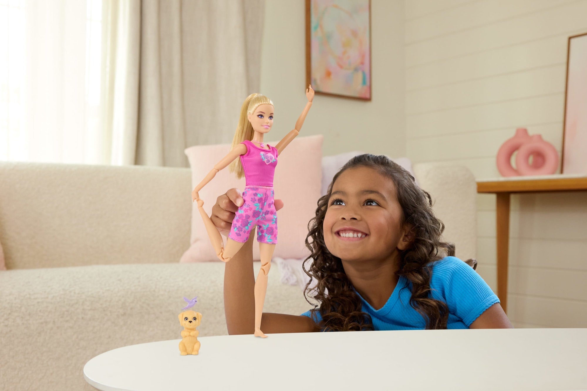 Barbie Mindful Moves Fashion Doll in Yoga Clothes With Audio. Lights And Music. Blonde With Pet - Image 2