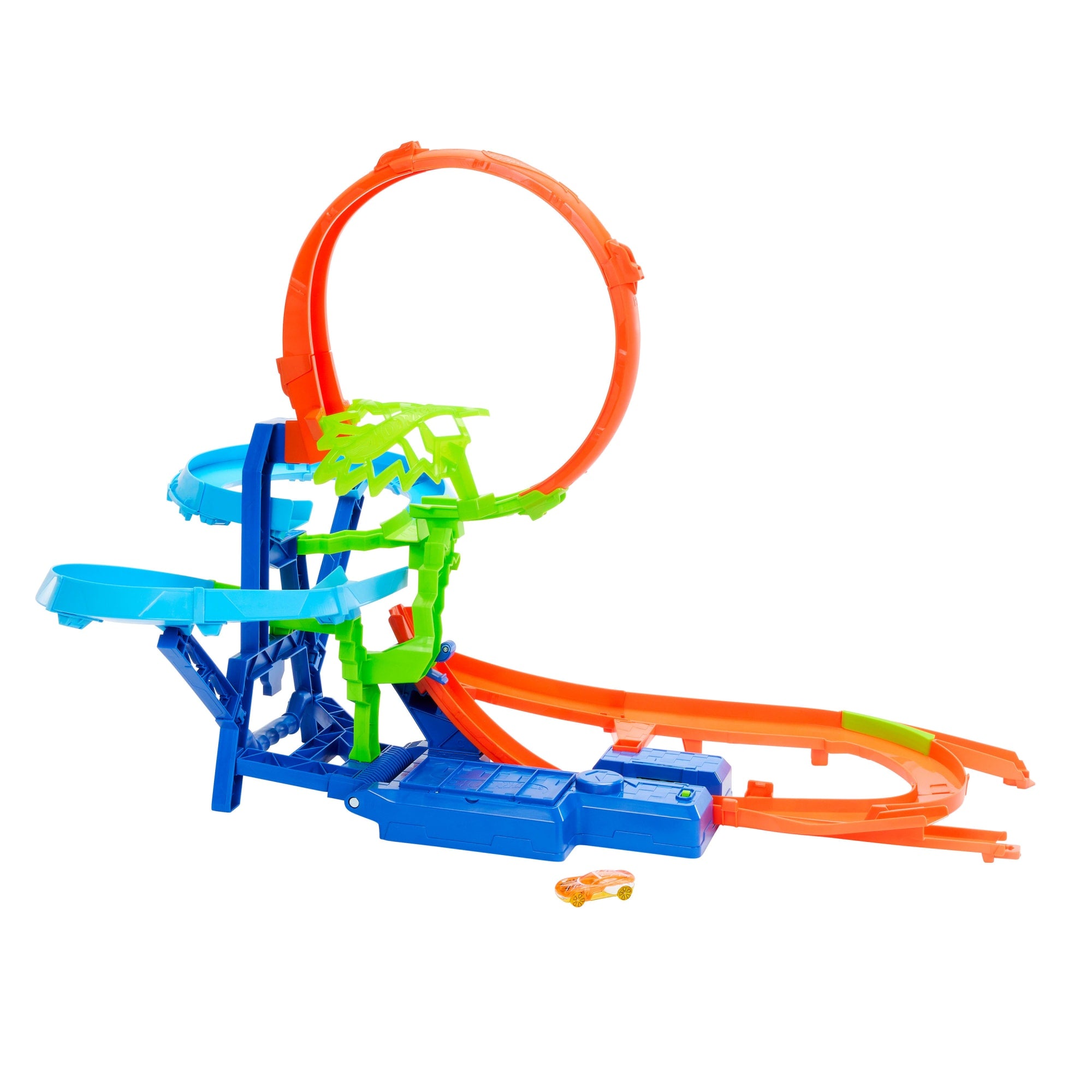 Hot Wheels Stunt Tracks Mid-AIr Crash Playset With 1:64 Scale Die-Cast Toy Car & Motorized Booster - Image 3