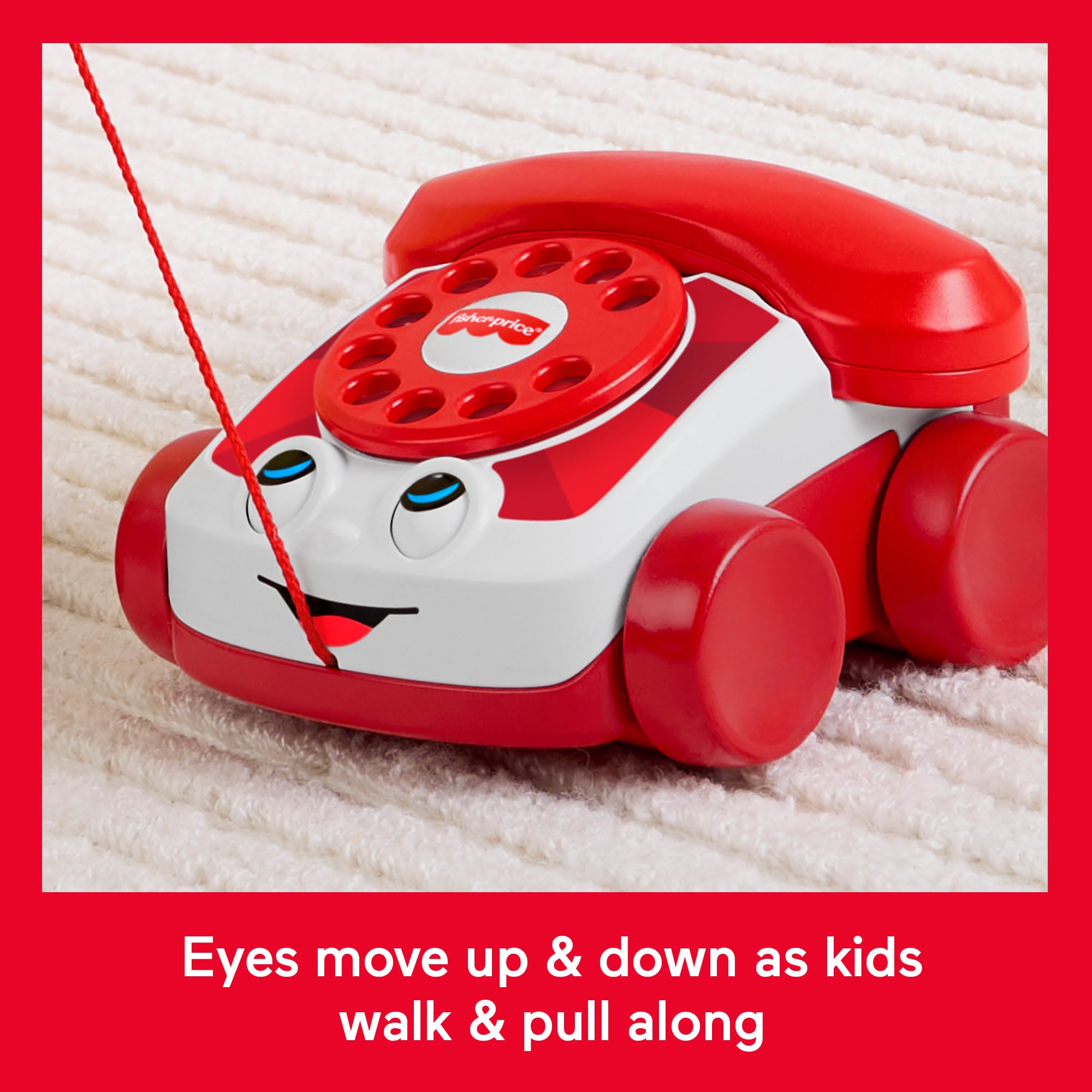 Fisher-Price Red Chatter Telephone Baby & Toddler Pull Toy. Mattel 80th Anniversary Edition - Image 4