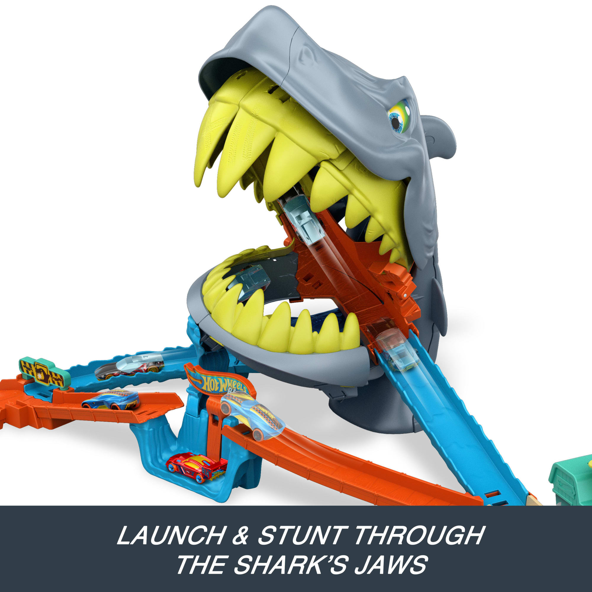 Hot Wheels City Shark Chomp Beach Playset & 1:64 Scale Die-Cast Toy Car. Big Win Moment - Image 3