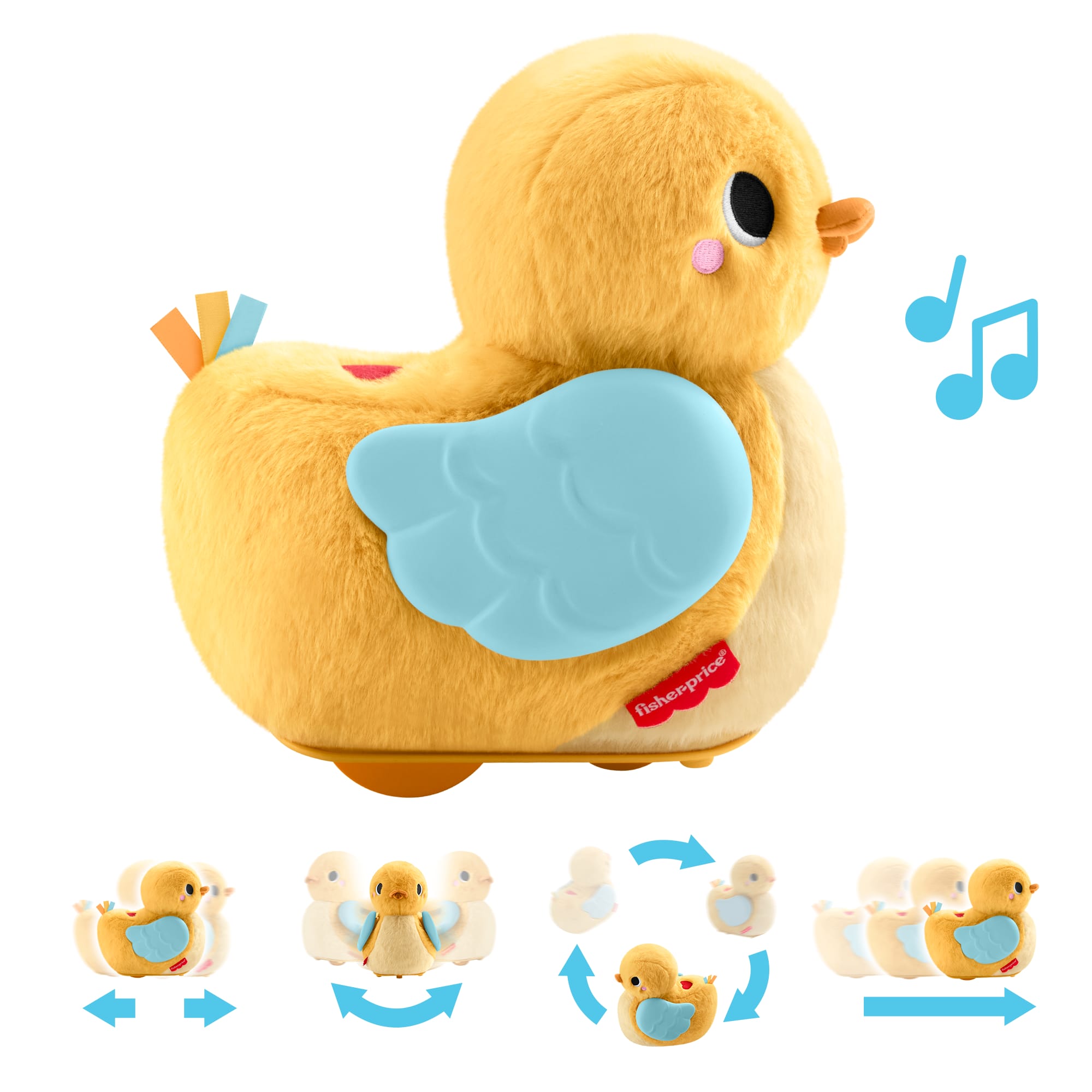 Fisher-Price 4-In-1 Cuddle & Crawl Duck. Baby Musical Tummy Time & Crawling Plush Toy
