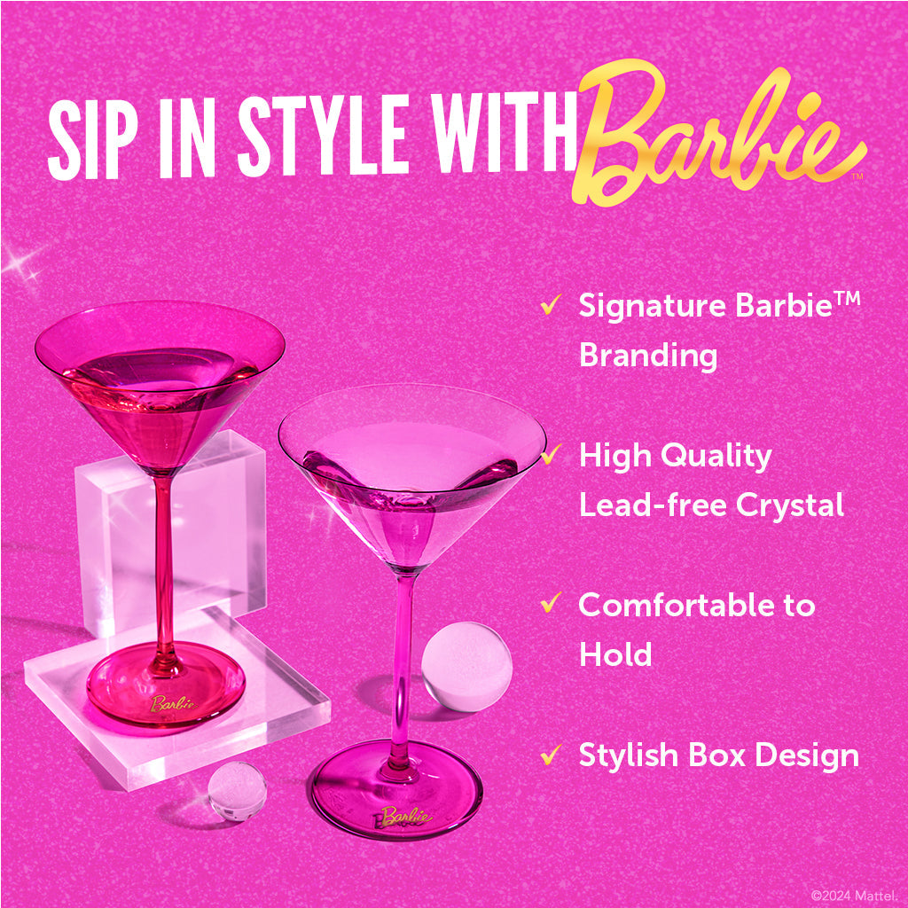 Barbie™ X Dragon Glassware® Martini Glasses - Image 4