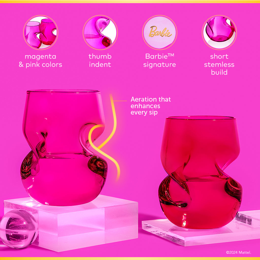 Barbie™ X Dragon Glassware® Stemless Wine Glasses - Image 4