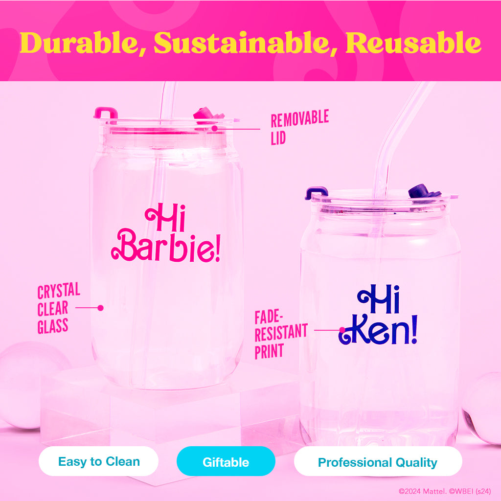 Barbie™ the Movie X Dragon Glassware® Hi Barbie! Hi Ken! Drinking Glasses - Image 12