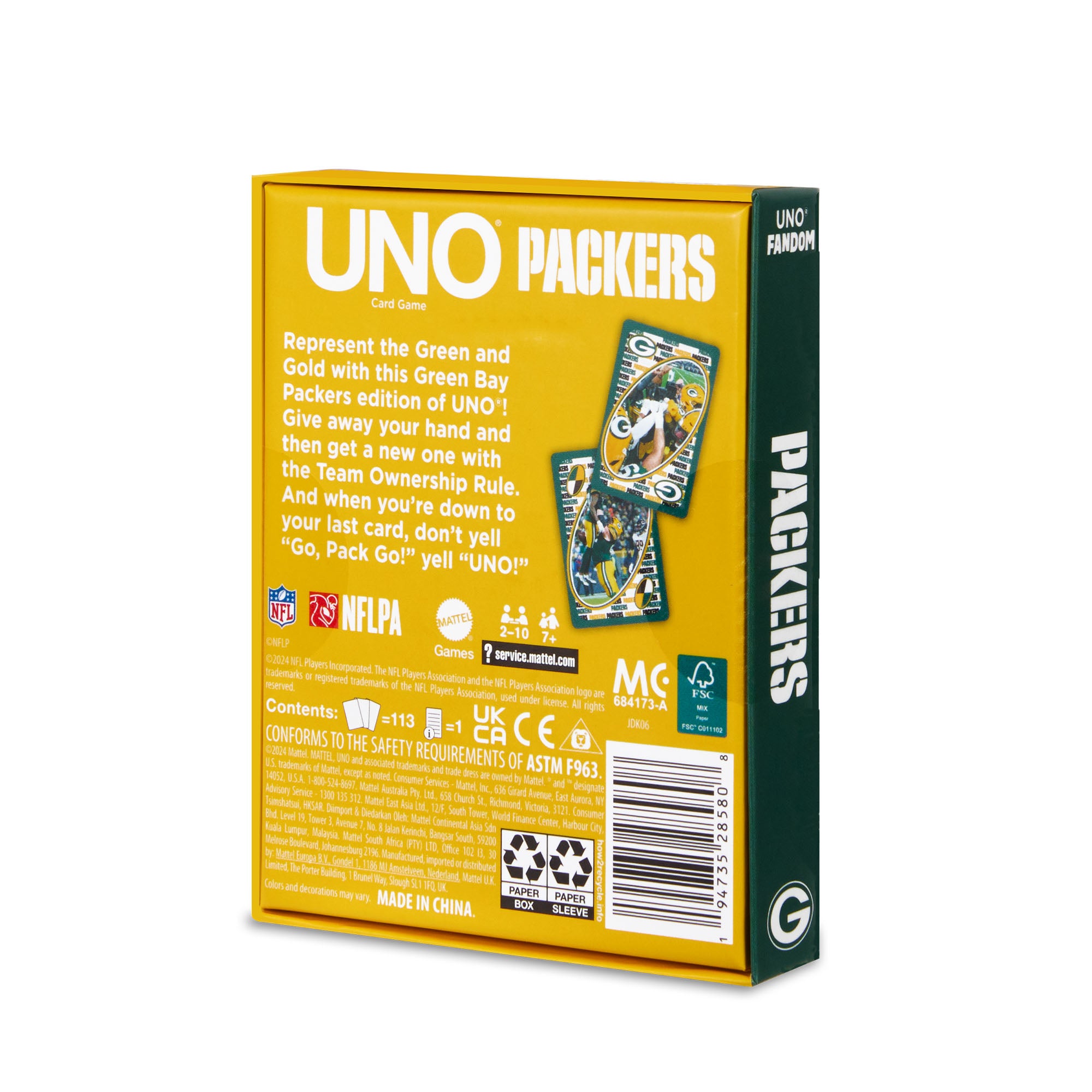 UNO Fandom NFL Green Bay Packers Game Deck - Image 9