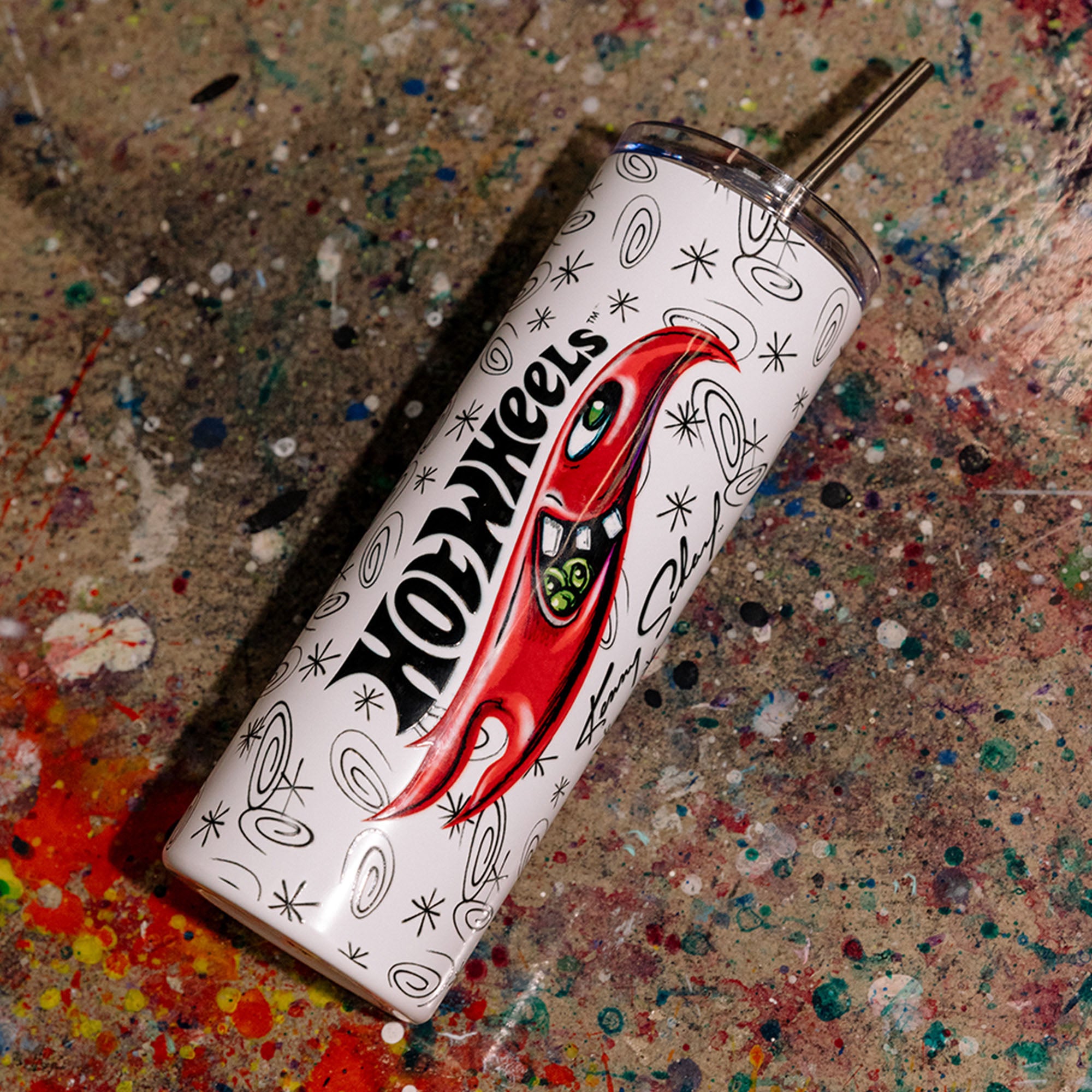 Hot Wheels x Kenny Scharf White Tumbler - Image 2
