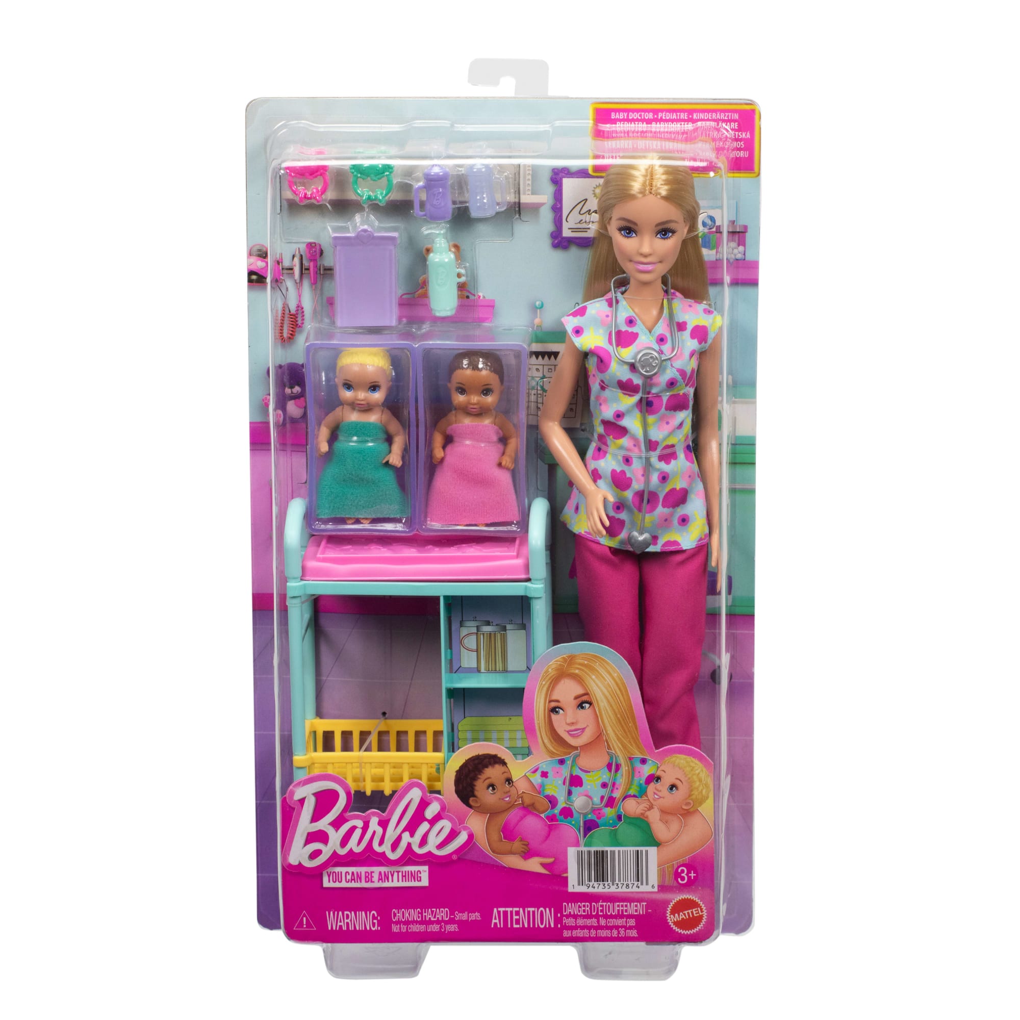 Barbie Careers Baby Doctor Playset With Blonde Fashion Doll. 2 Baby Dolls. Exam Table & Accessories - Image 6
