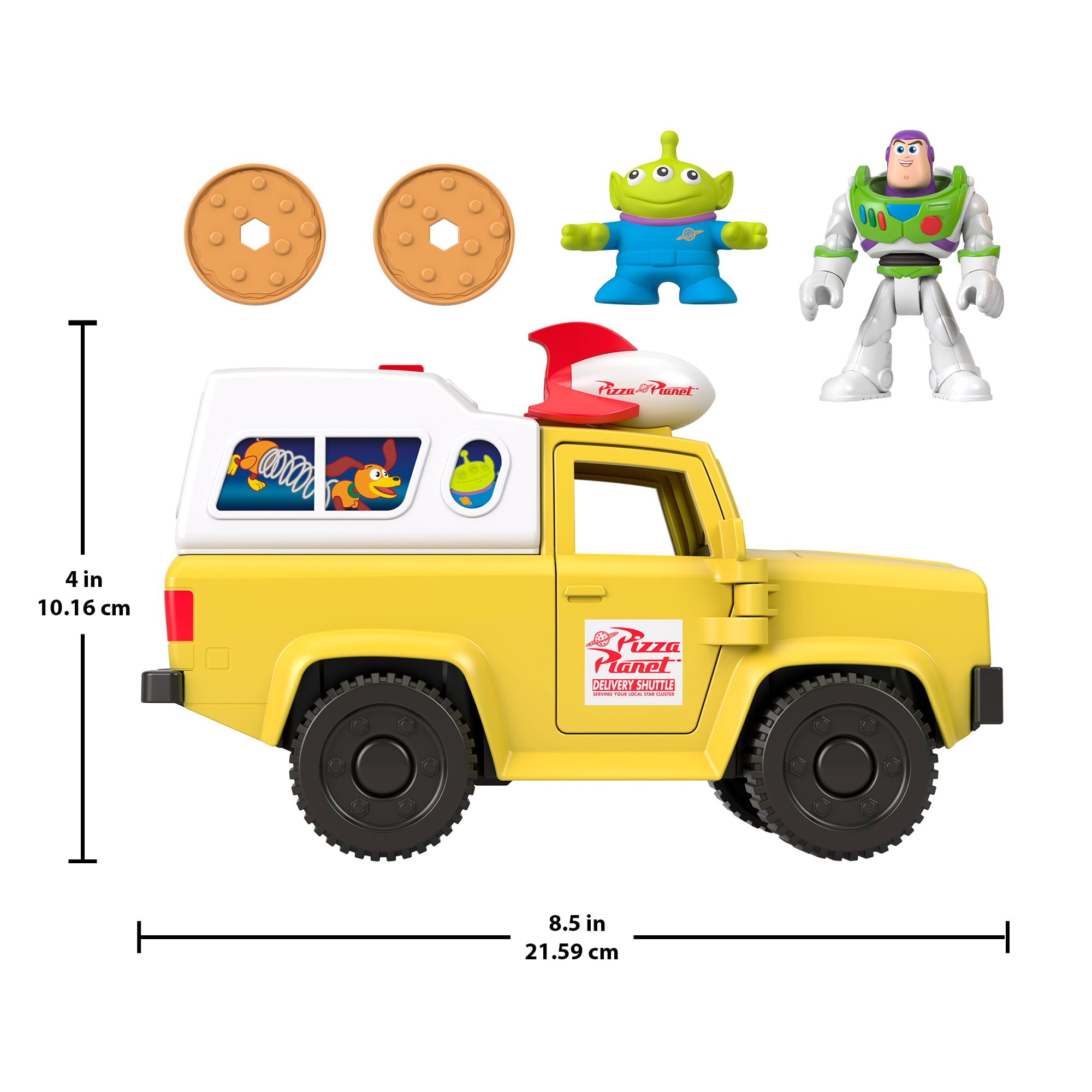 Imaginext Disney And Pixar Toy Story Pizza Planet Truck With Buzz Lightyear & Alien Action Figures - Image 5