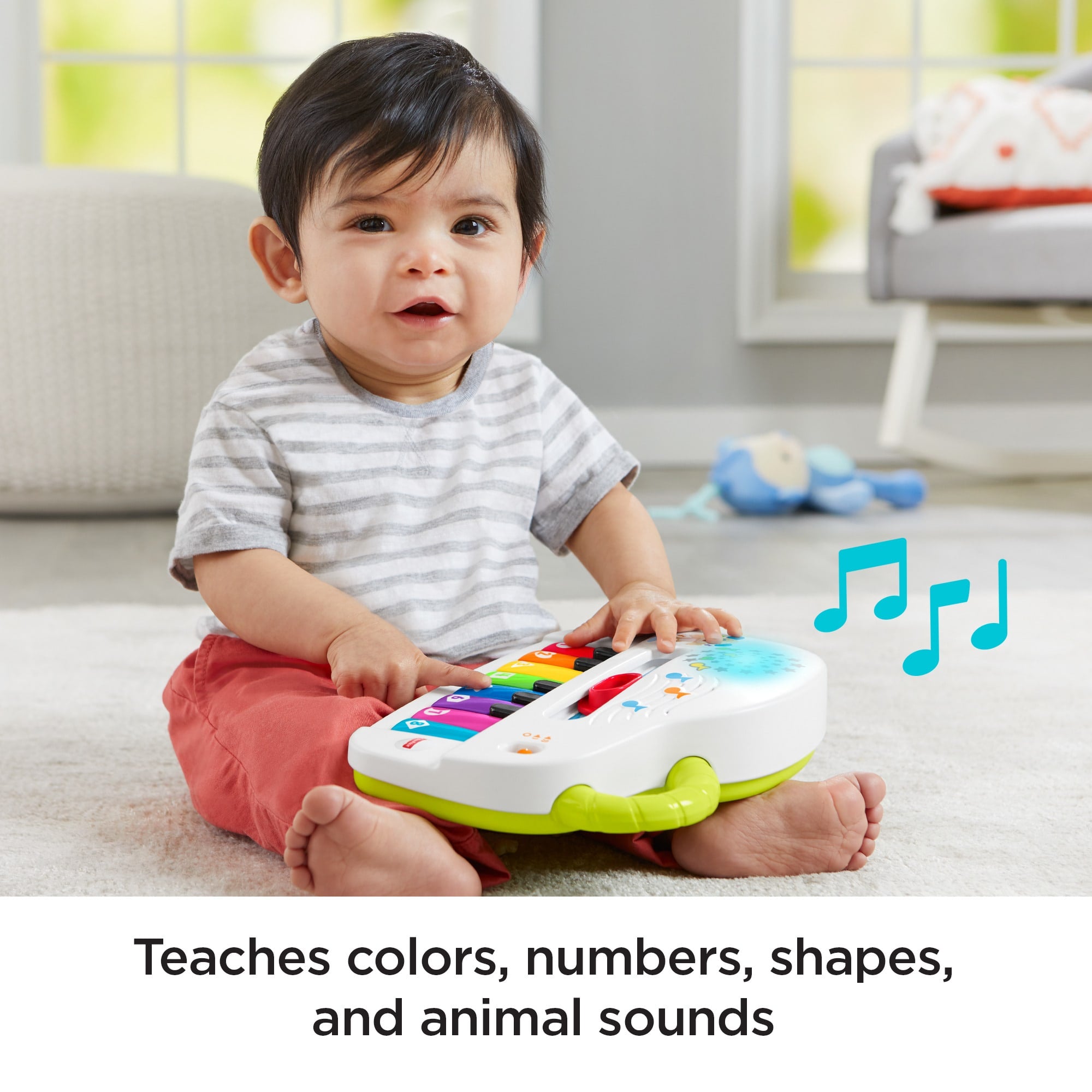 Fisher-Price Laugh & Learn Silly Sounds Light-Up Piano Interactive Toy For Baby & Toddler - Image 2