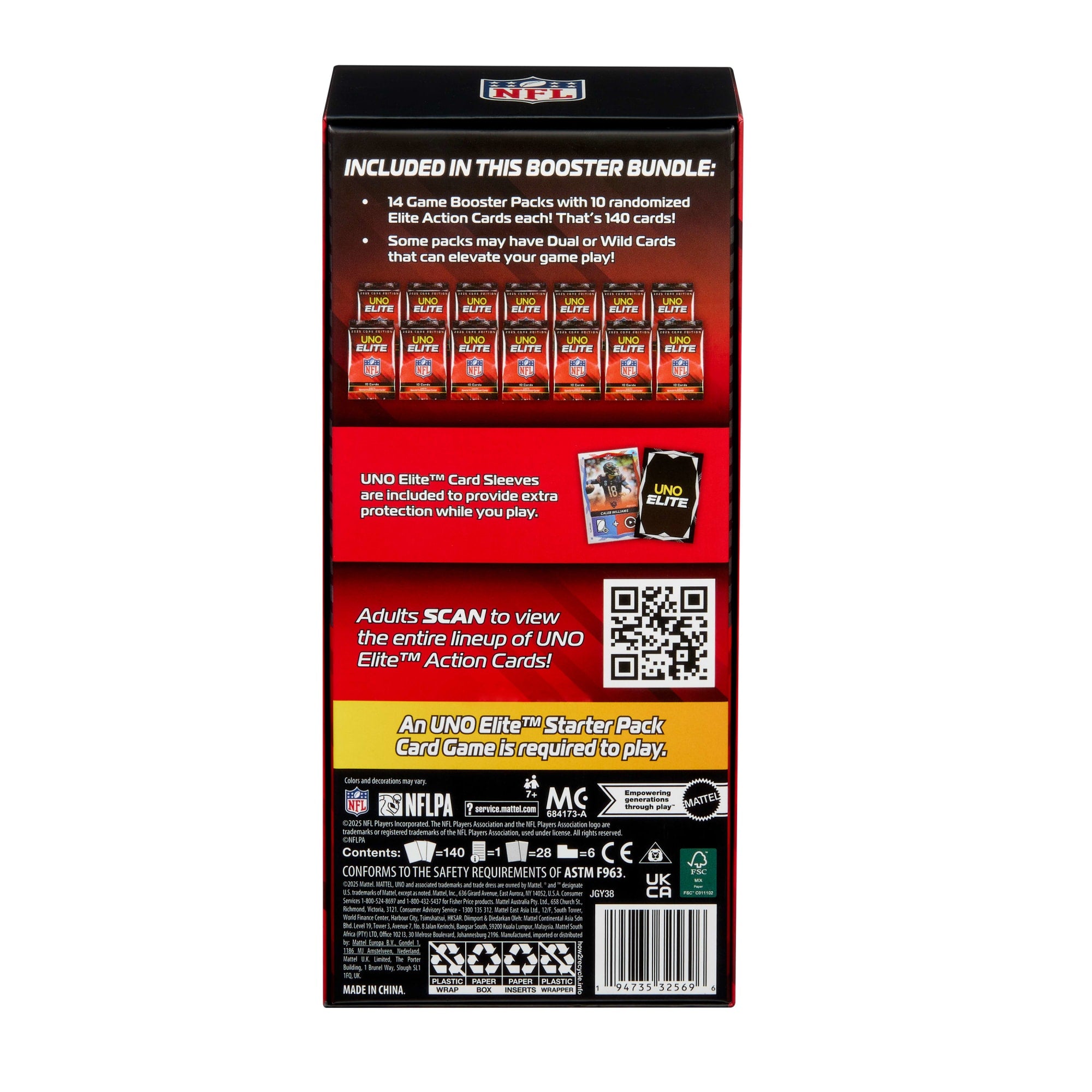UNO Elite NFL Booster Bundle Set With 140 Elite Action Cards. 2025 Core Edition (Players May Vary) - Image 6